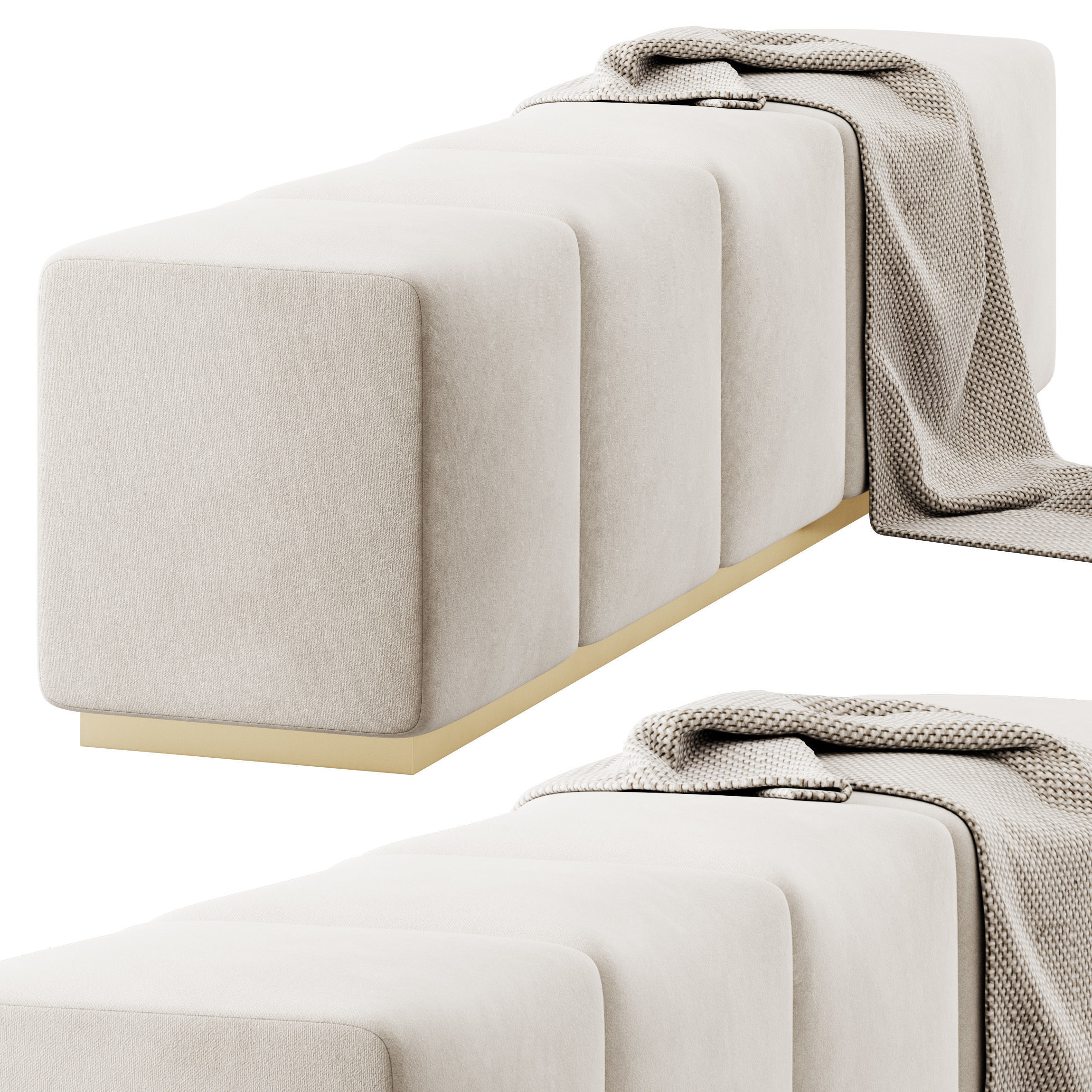 Venus Upholstered Bench by Rowen Homes 3D model_3