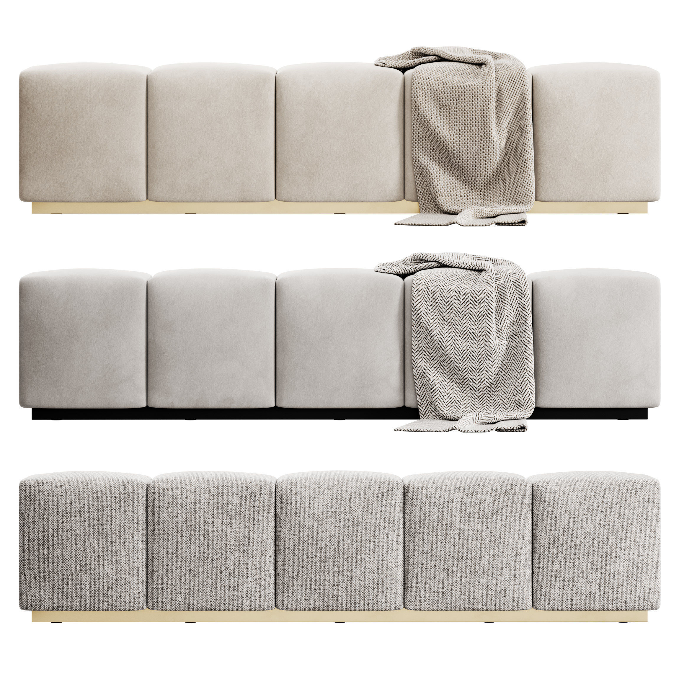 Venus Upholstered Bench by Rowen Homes 3D model_2