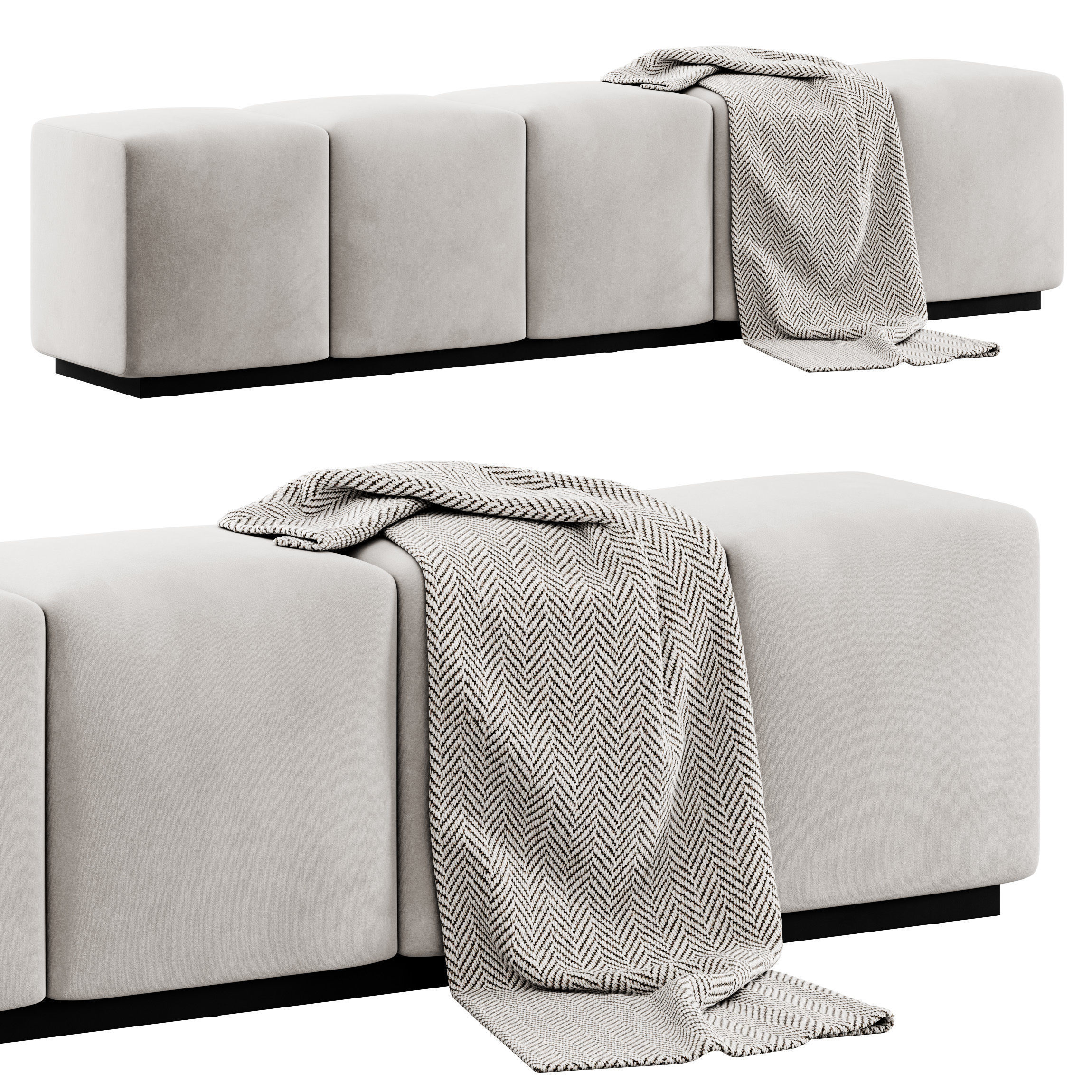 Venus Upholstered Bench by Rowen Homes 3D model_1
