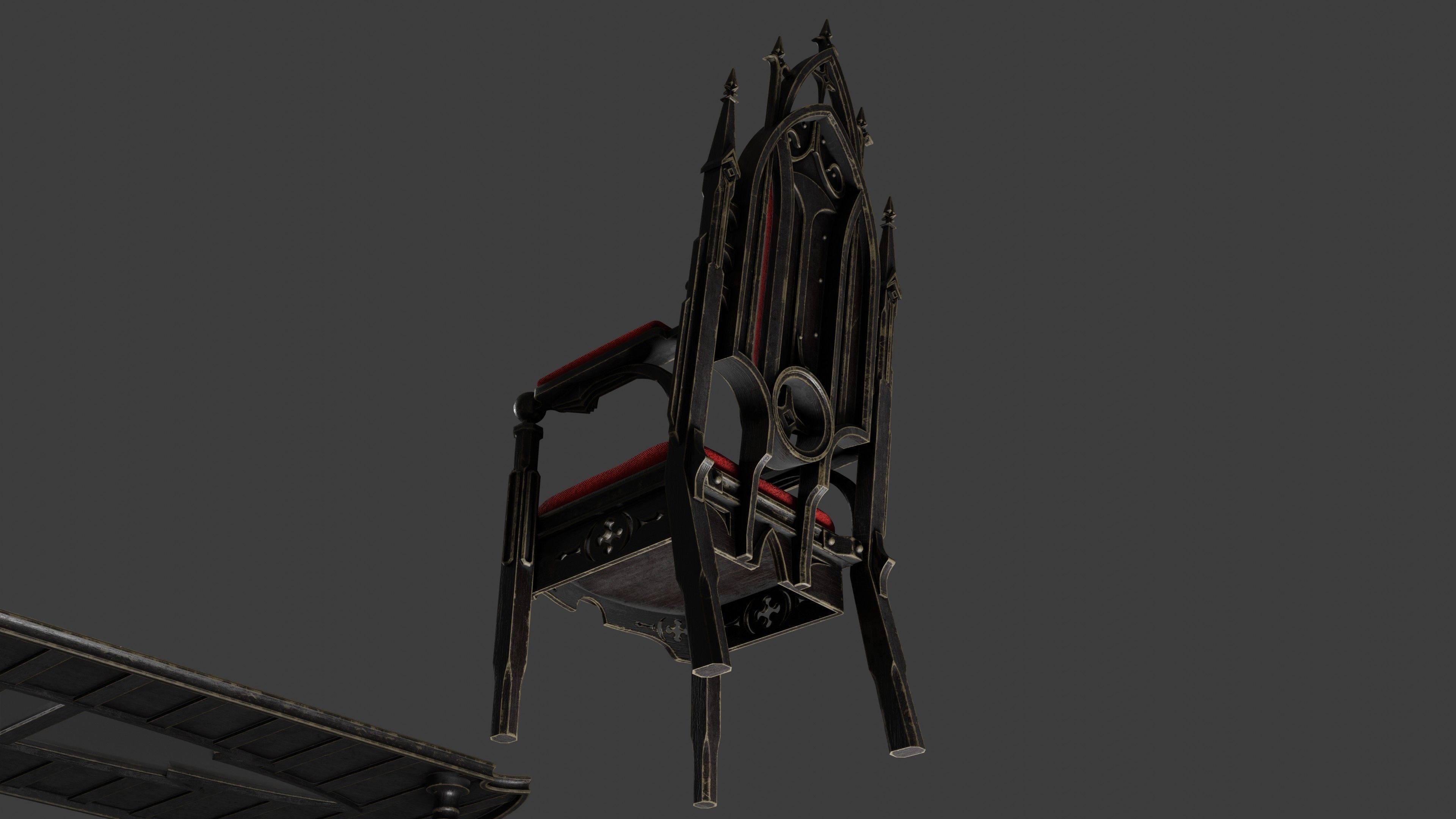 Victorian 8 seater table Low-poly 3D model_17