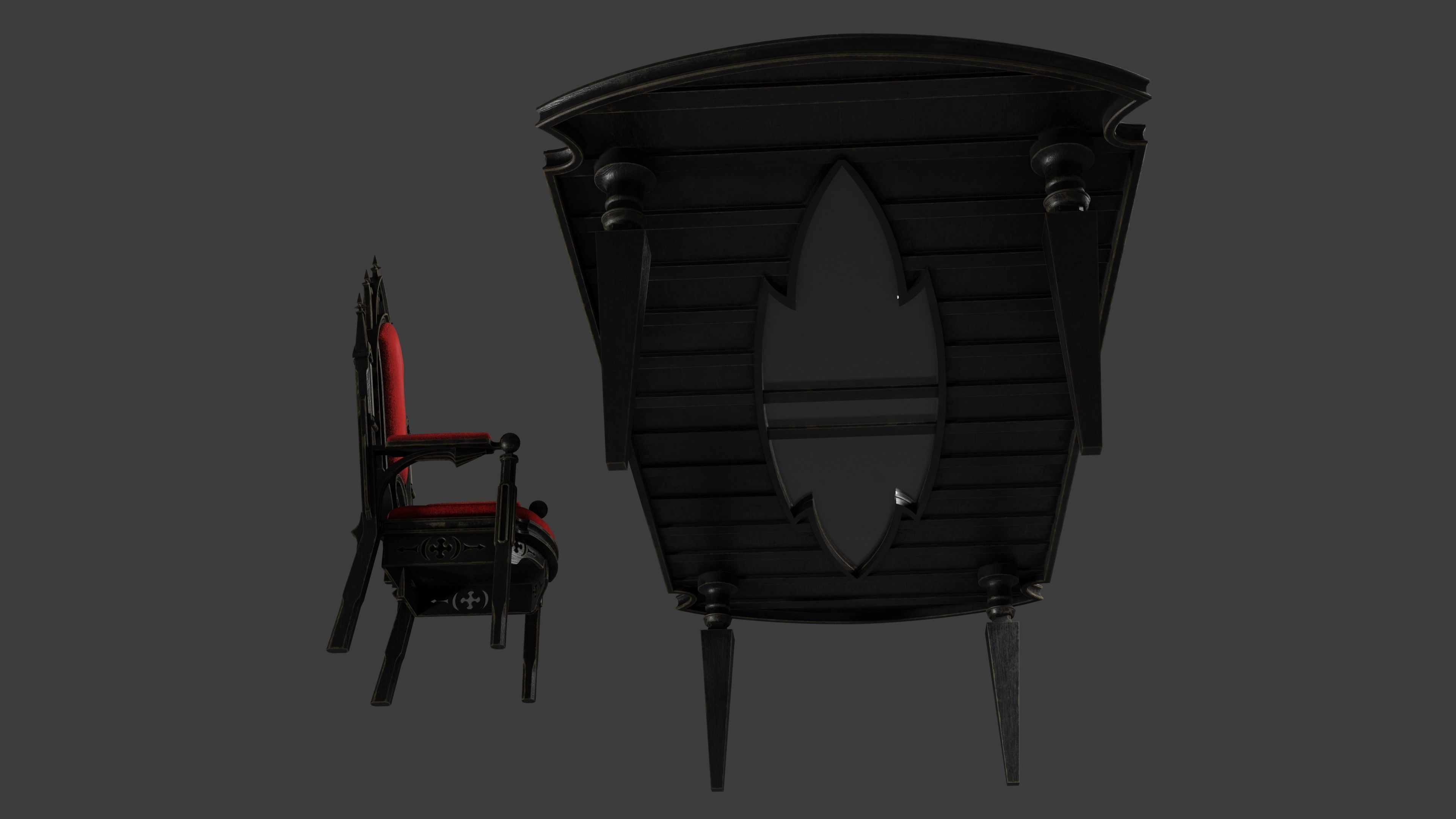 Victorian 8 seater table Low-poly 3D model_16