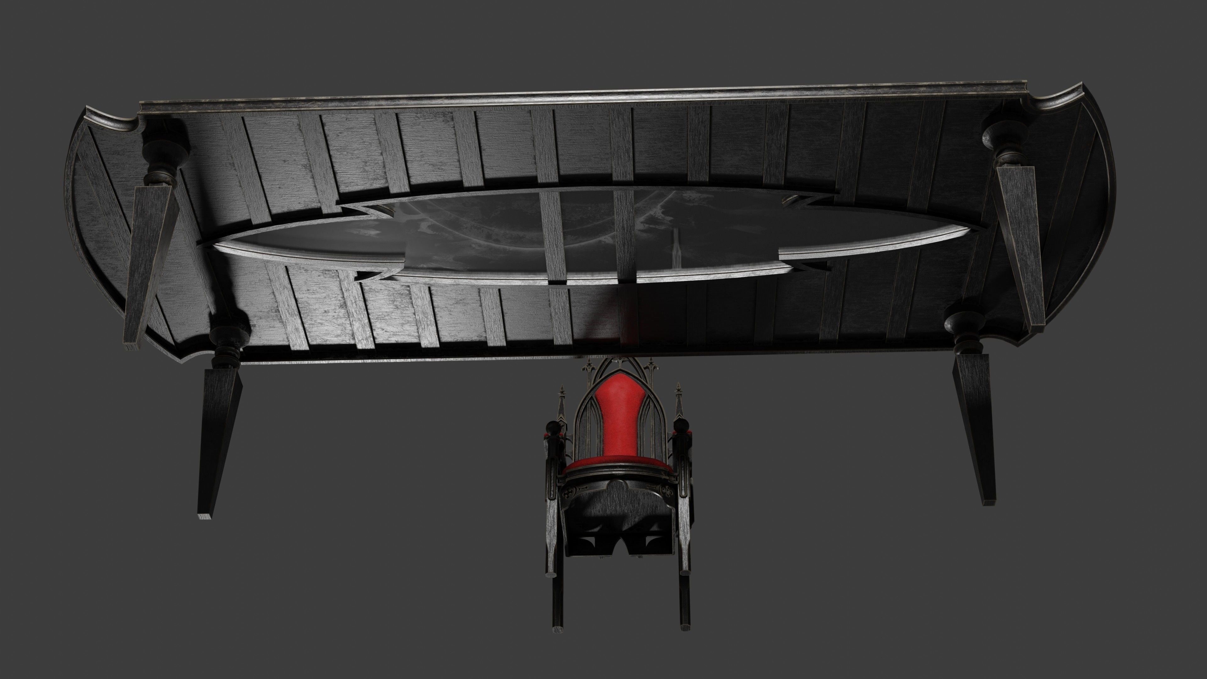 Victorian 8 seater table Low-poly 3D model_15