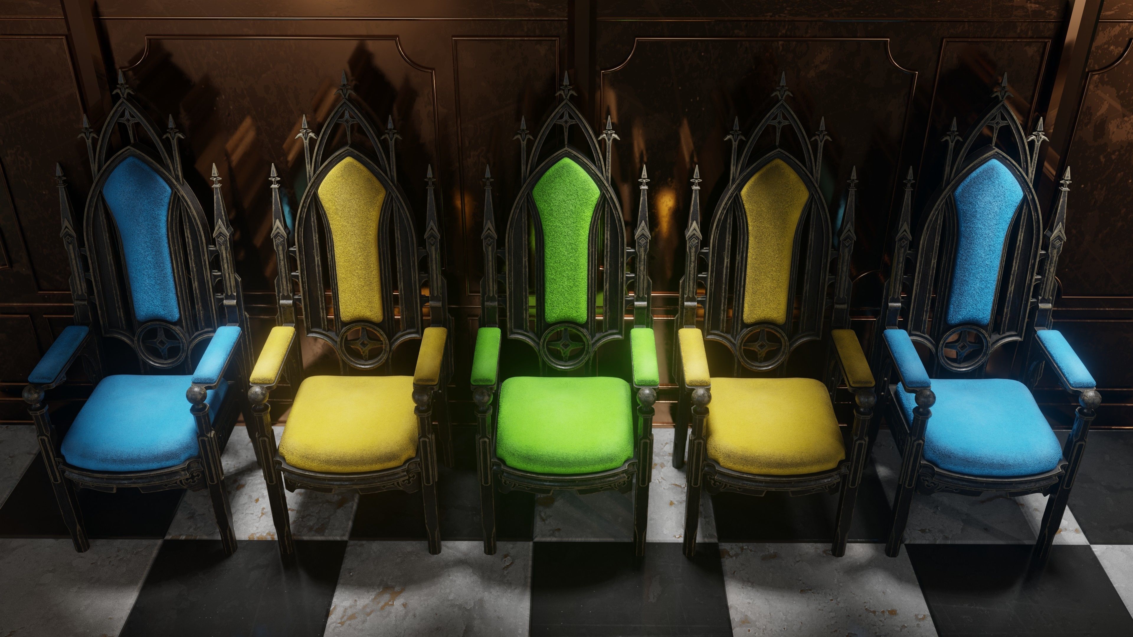 Victorian 8 seater table Low-poly 3D model_2