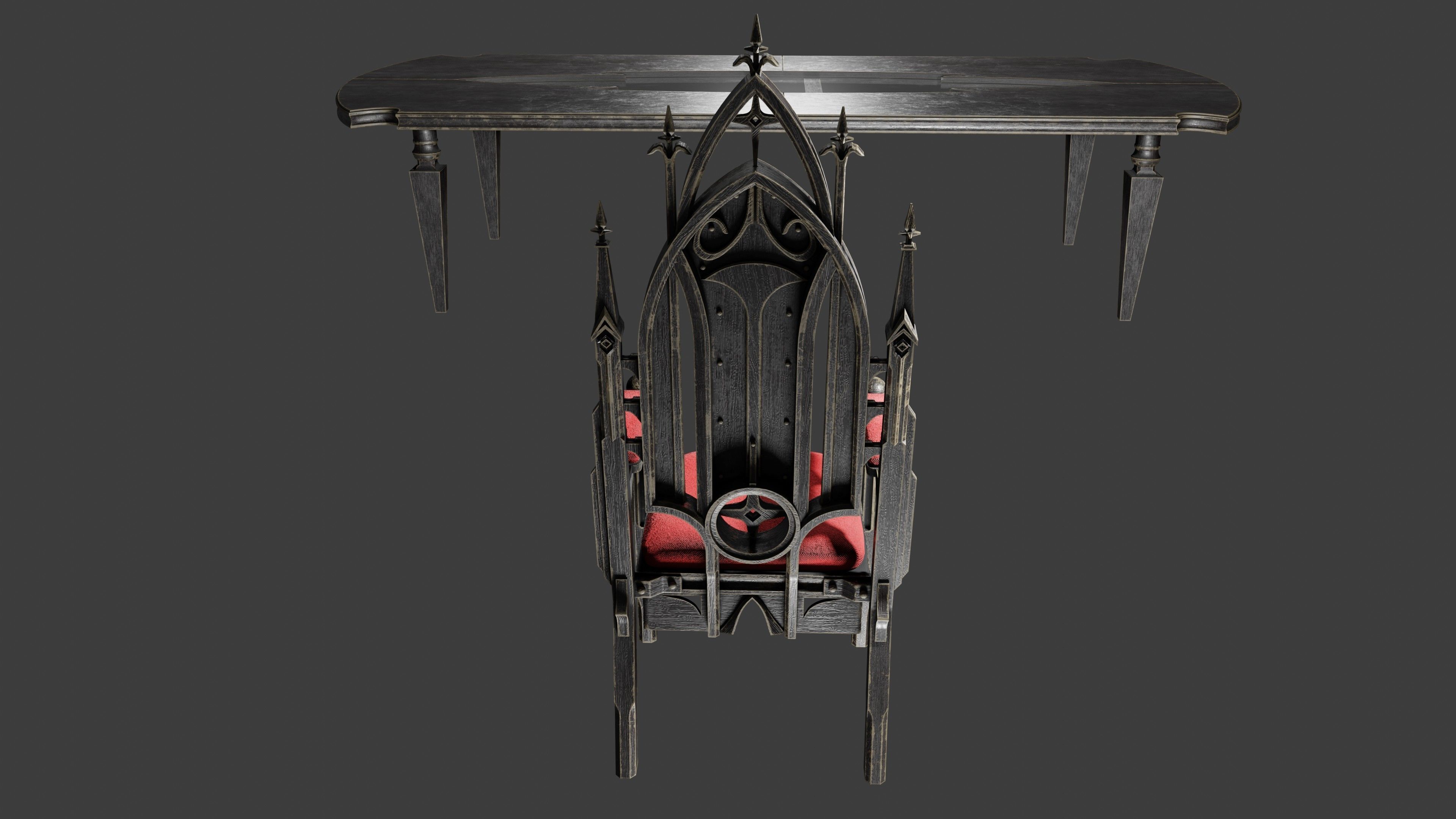 Victorian 8 seater table Low-poly 3D model_20