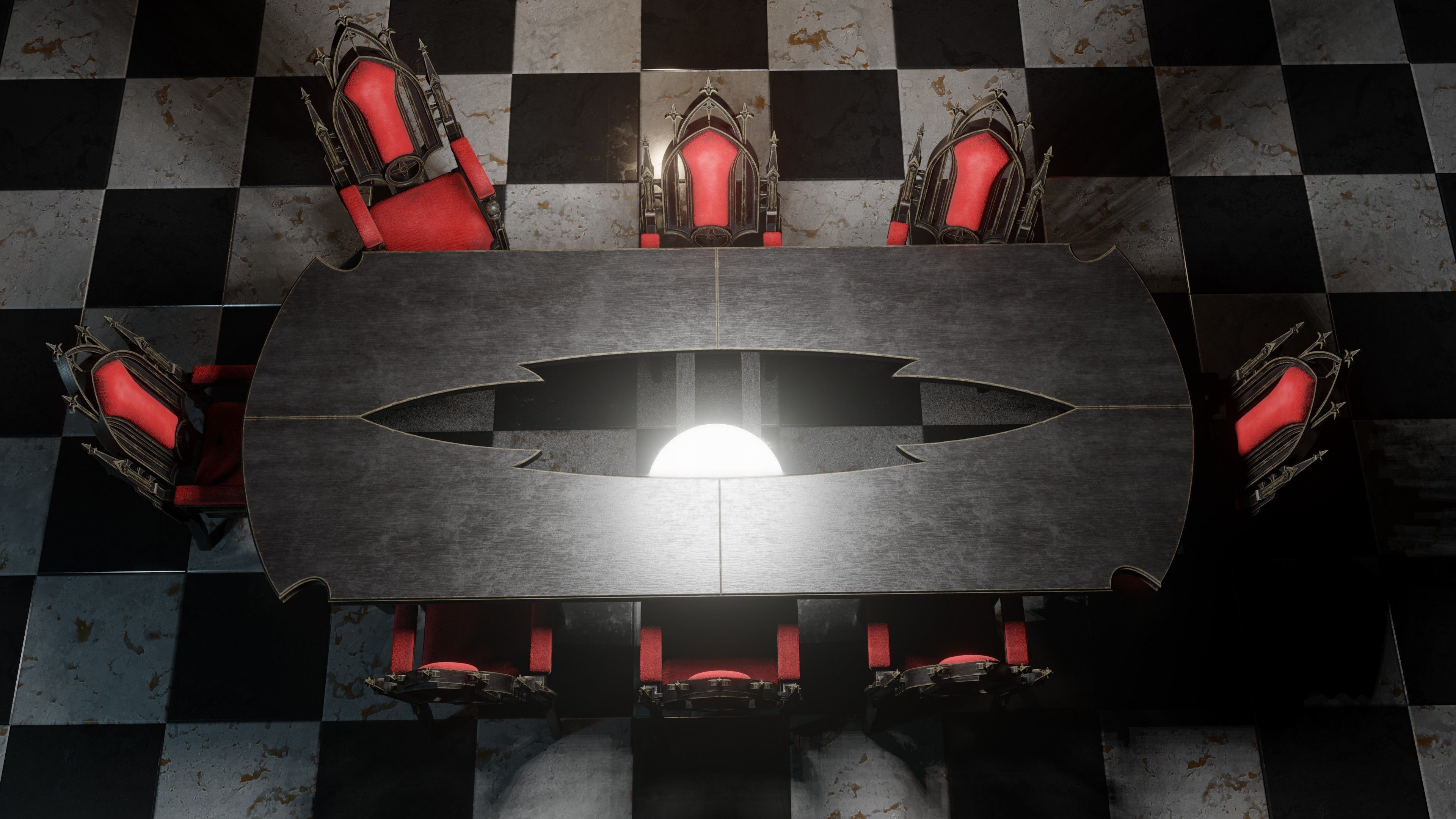 Victorian 8 seater table Low-poly 3D model_5