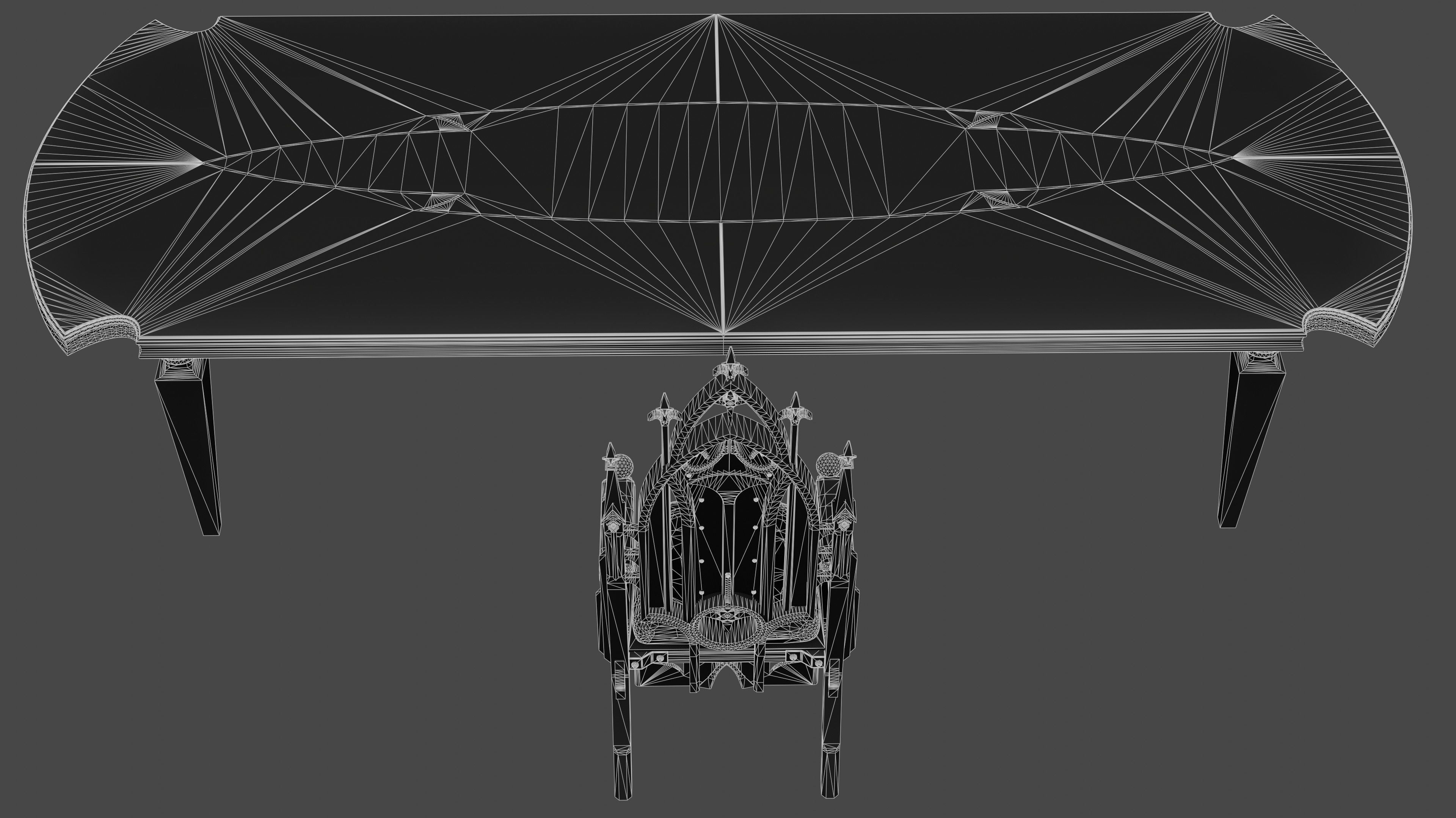 Victorian 8 seater table Low-poly 3D model_26