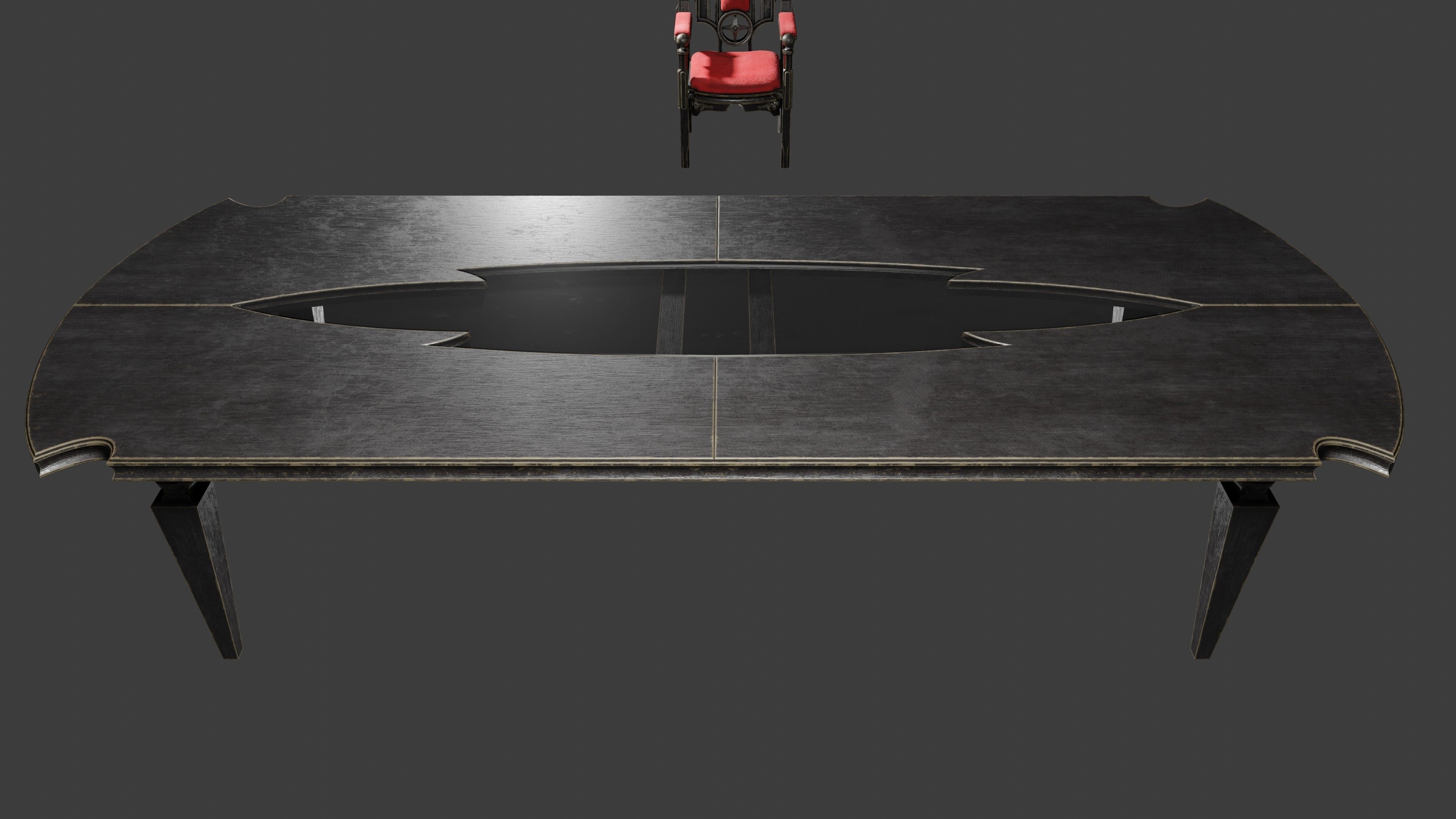 Victorian 8 seater table Low-poly 3D model_19