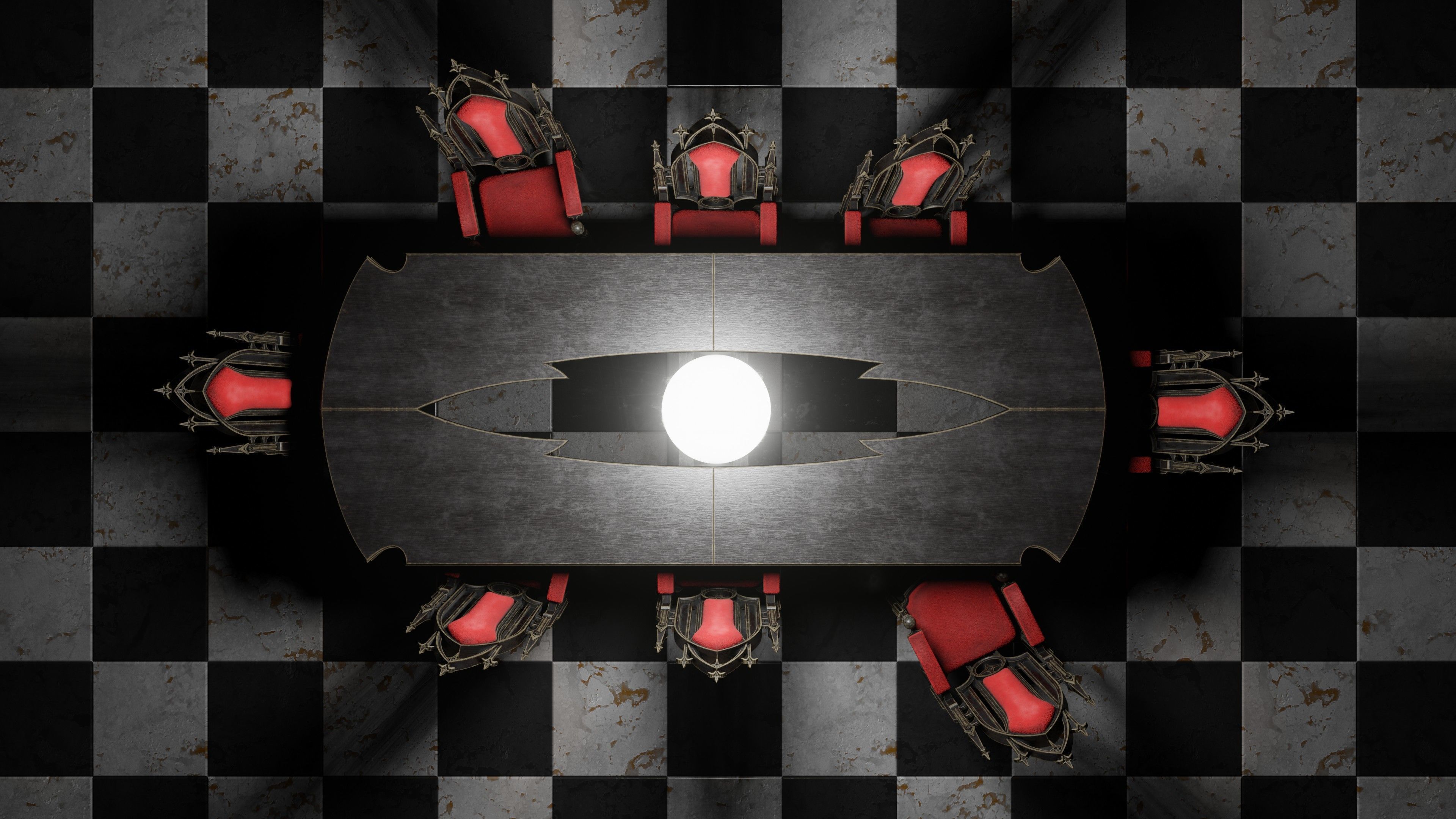 Victorian 8 seater table Low-poly 3D model_6