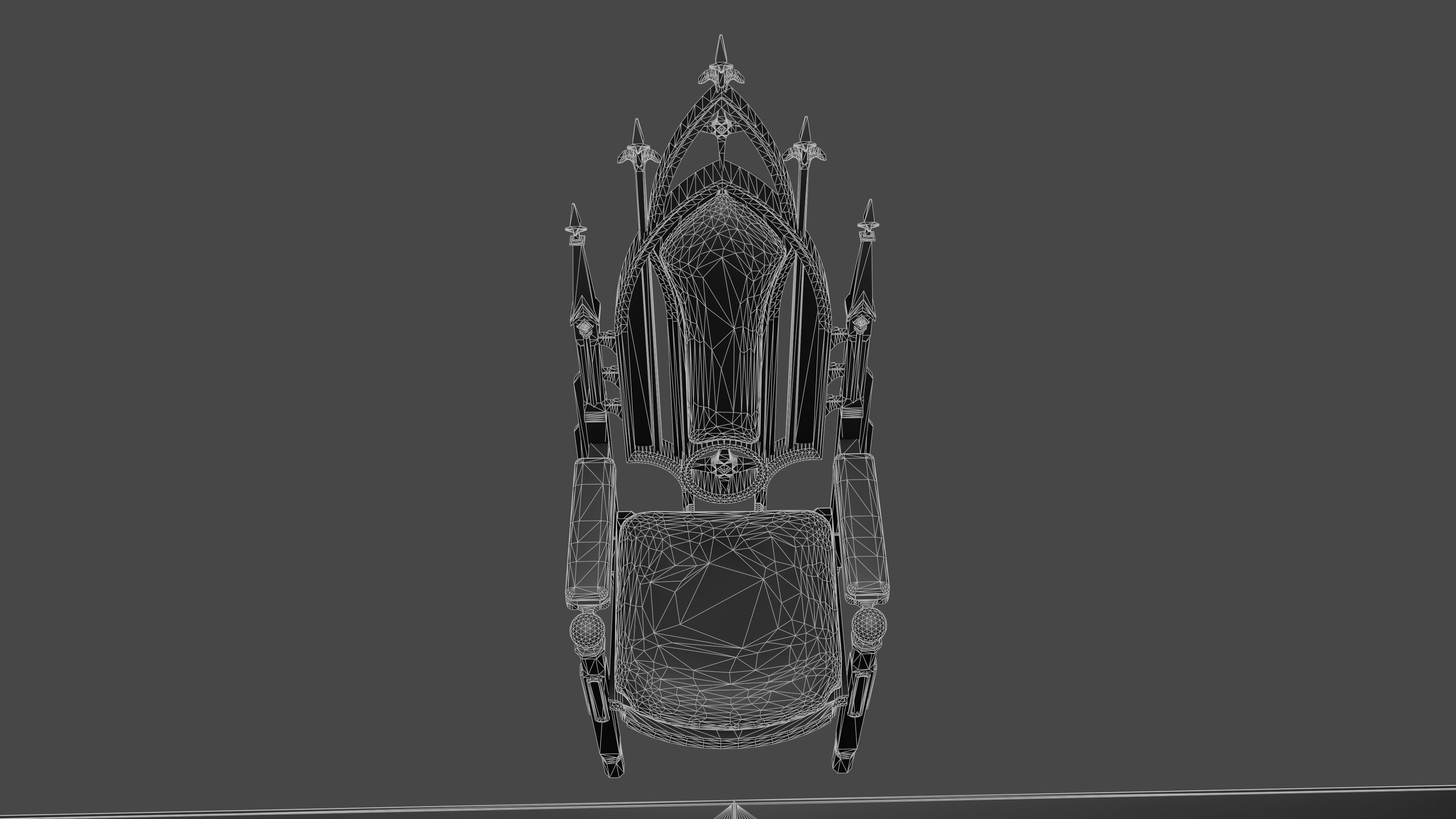 Victorian 8 seater table Low-poly 3D model_24