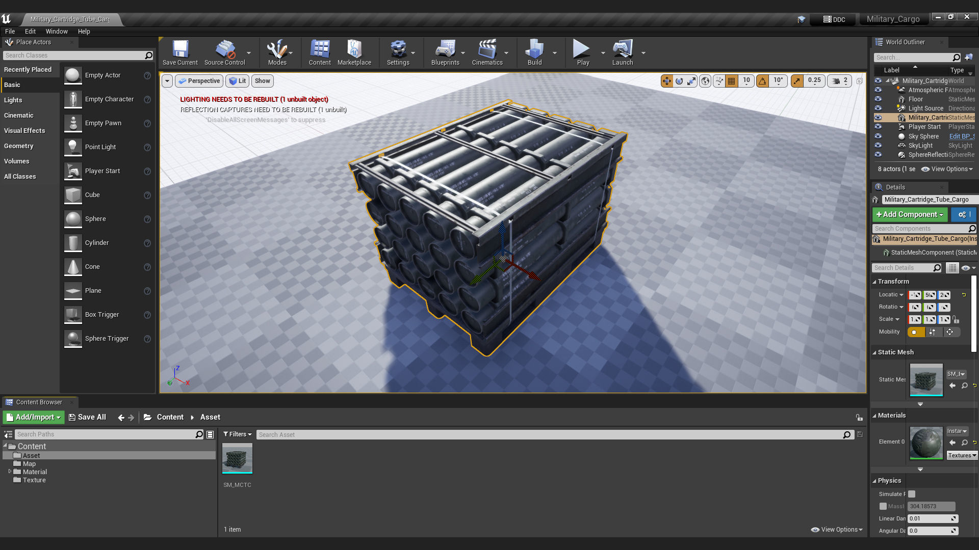 Military Cartridge Tube Cargo Low-poly 3D model_8