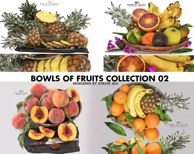 BOWLS OF FRUITS COLLECTION 02 3D model