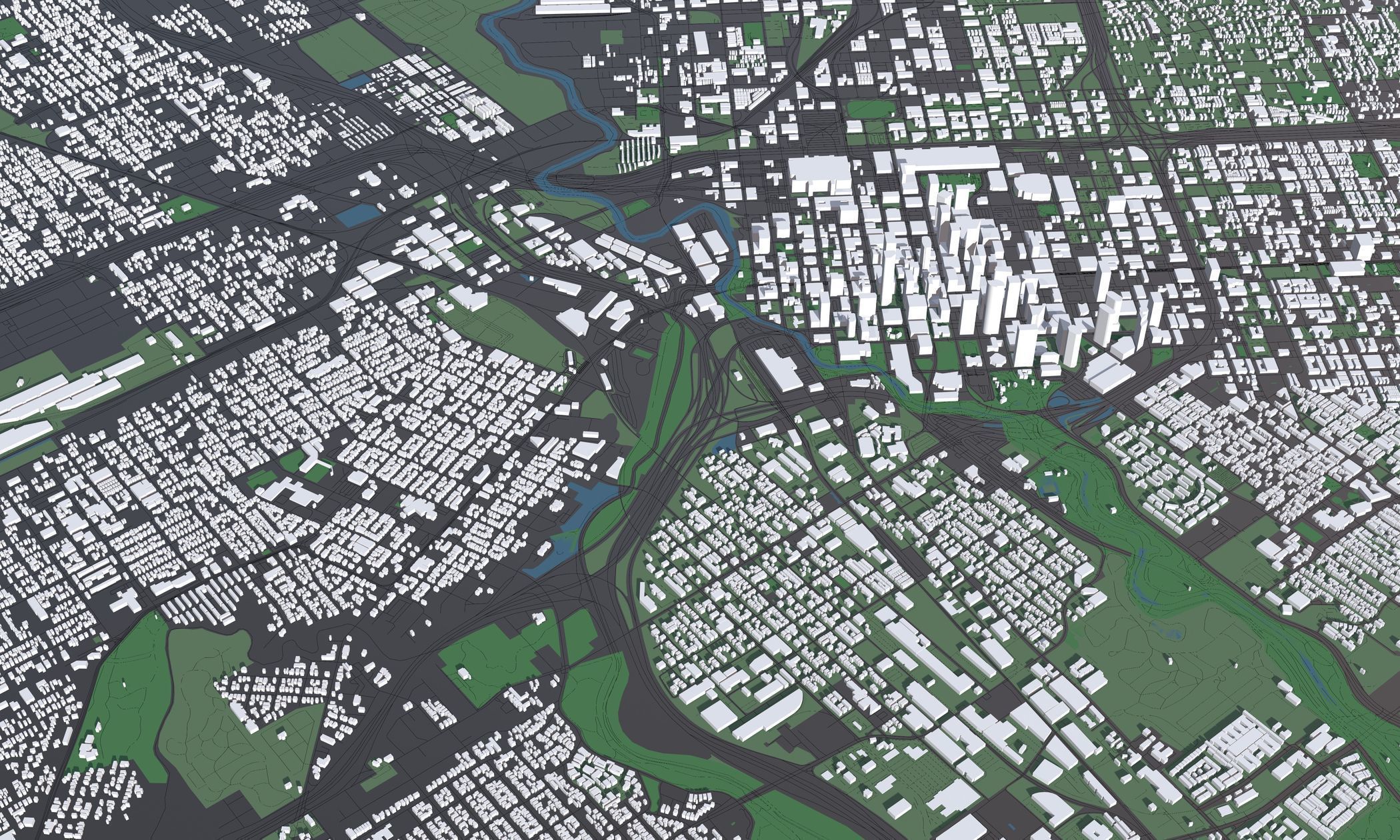 Texas Houston USA - Mass buildings 3D model_4