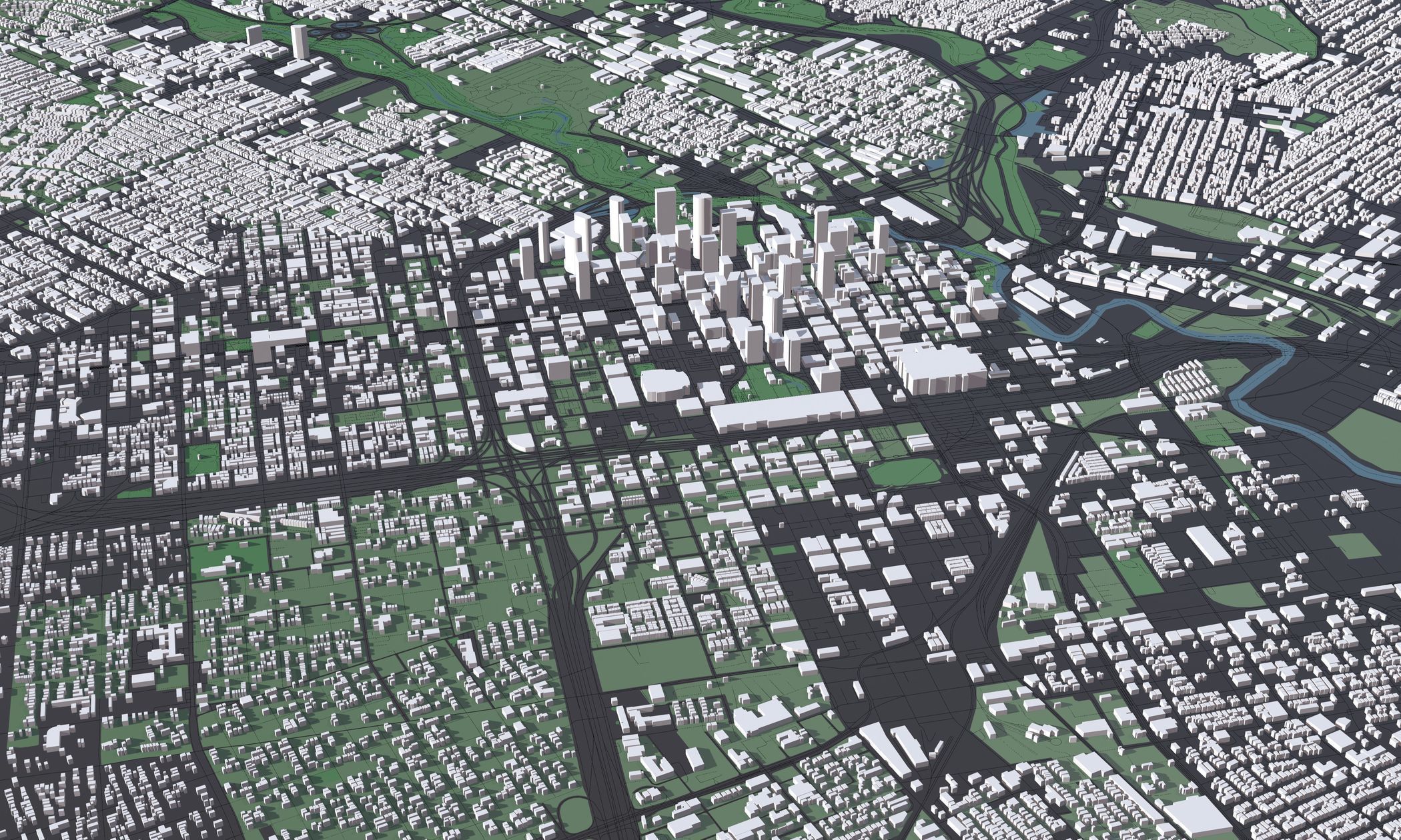 Texas Houston USA - Mass buildings 3D model_6