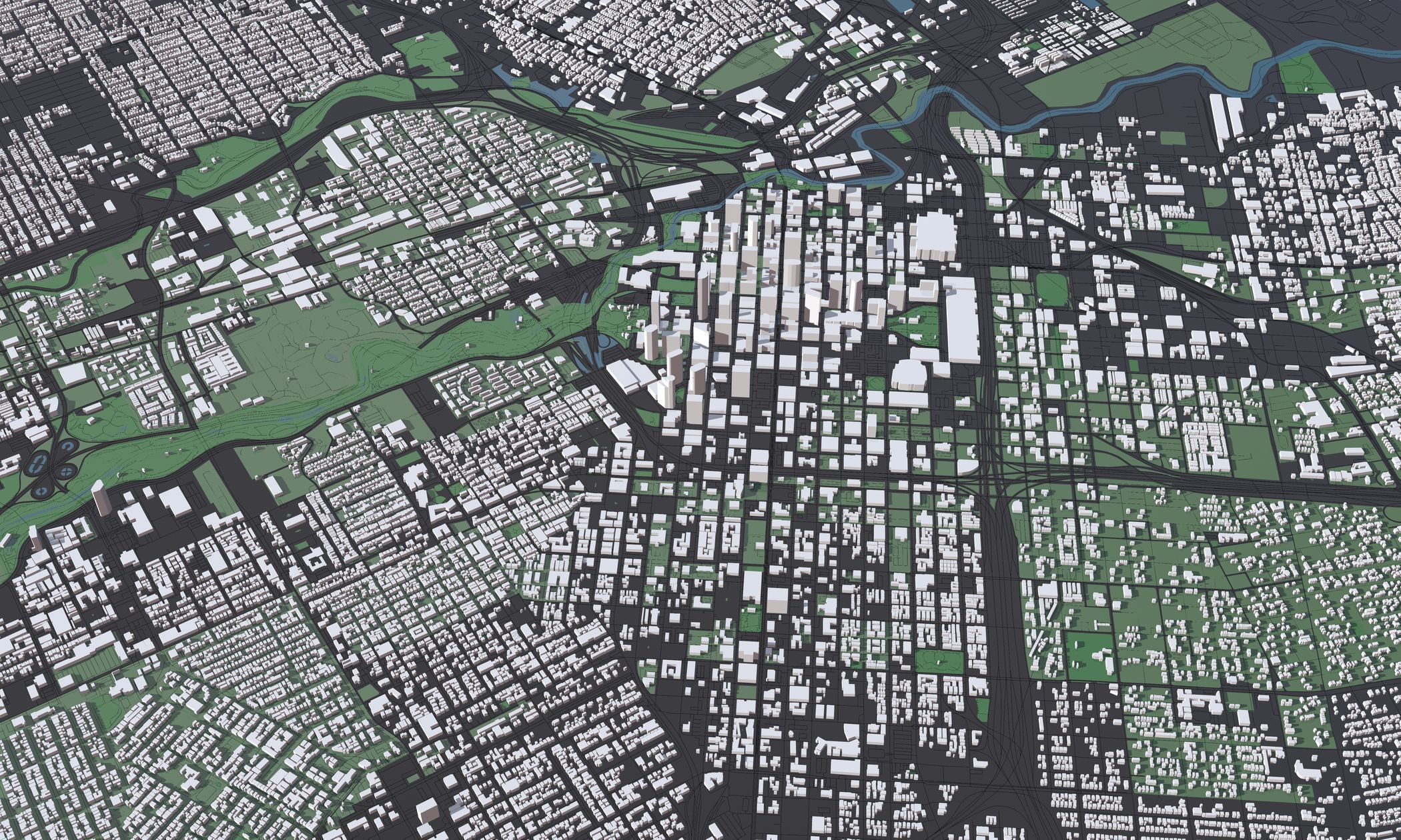 Texas Houston USA - Mass buildings 3D model_3