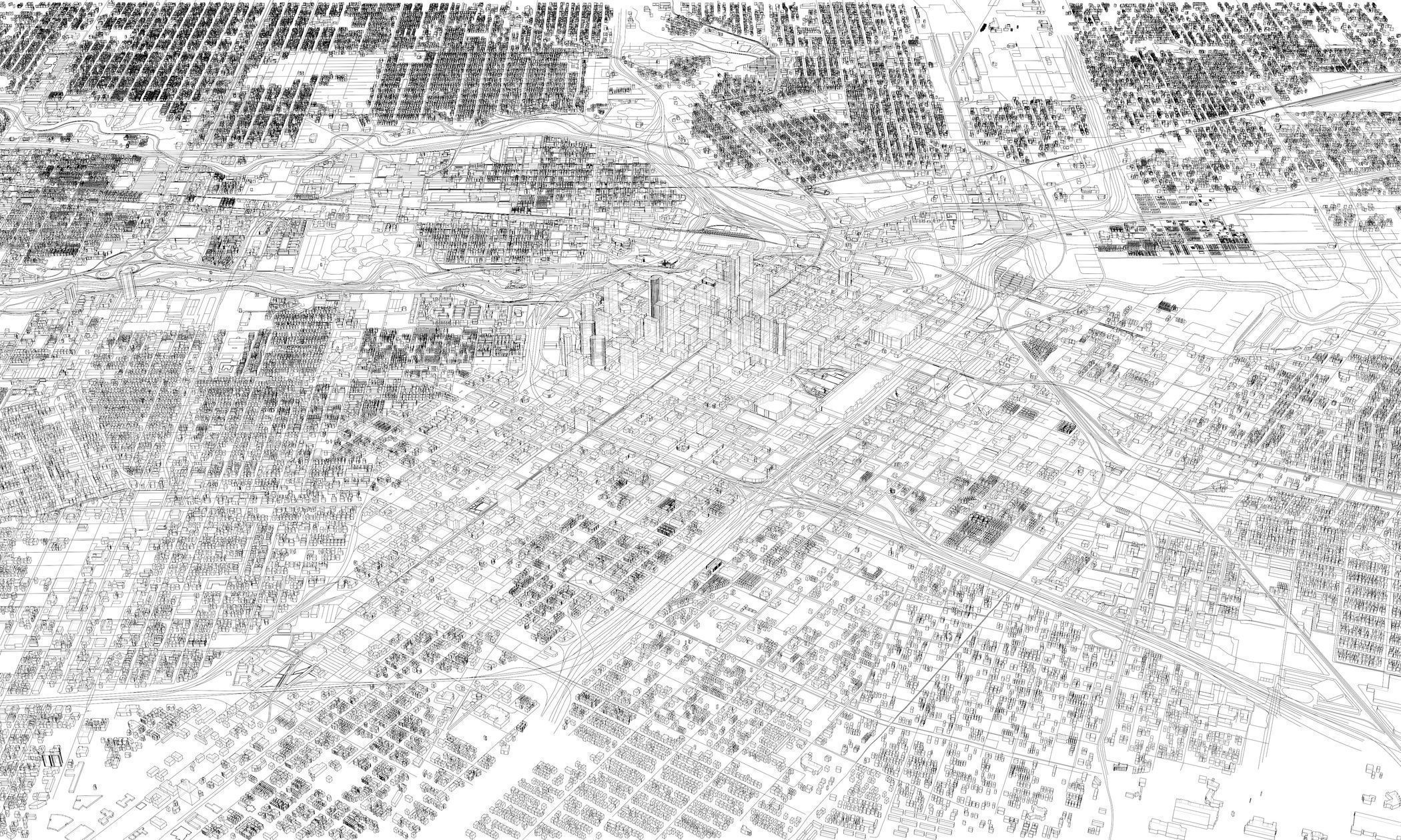 Texas Houston USA - Mass buildings 3D model_10