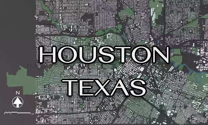 Texas Houston USA - Mass buildings 3D model