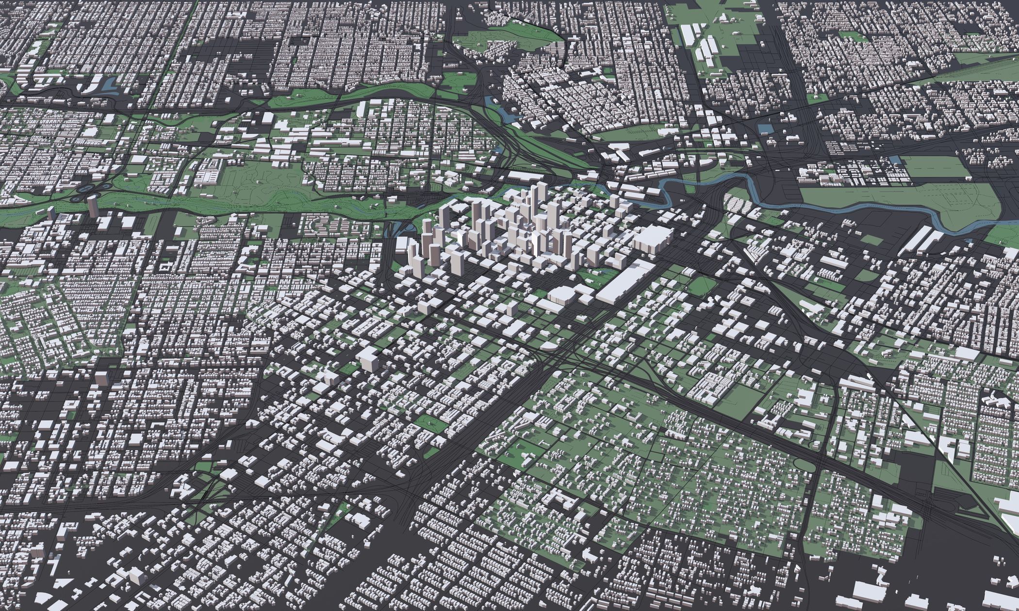 Texas Houston USA - Mass buildings 3D model_2