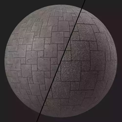 Tile Materials 35- Concrete Tiling By Gravel Sbsar Pbr Seamless