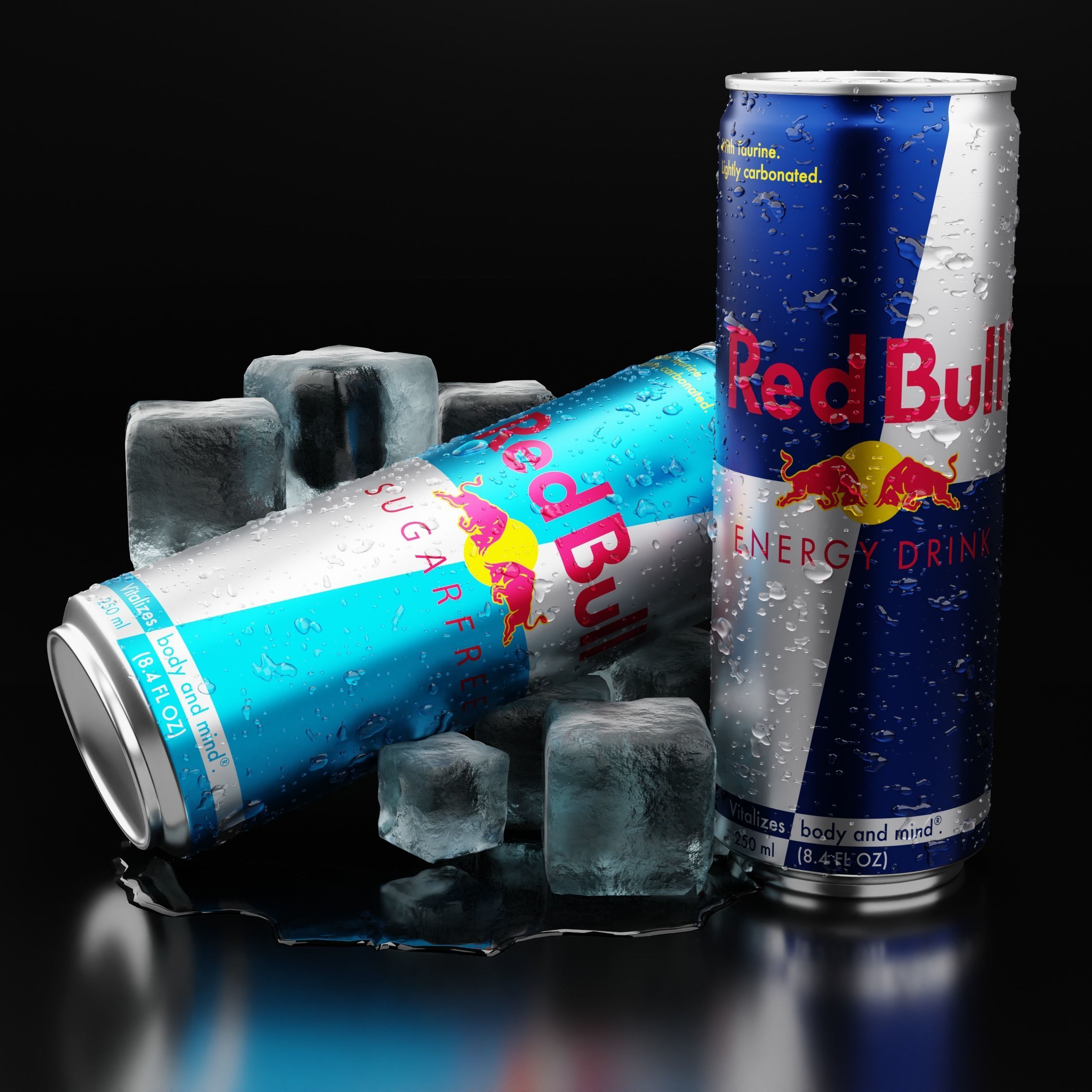 Red Bull Cans 3D model_4