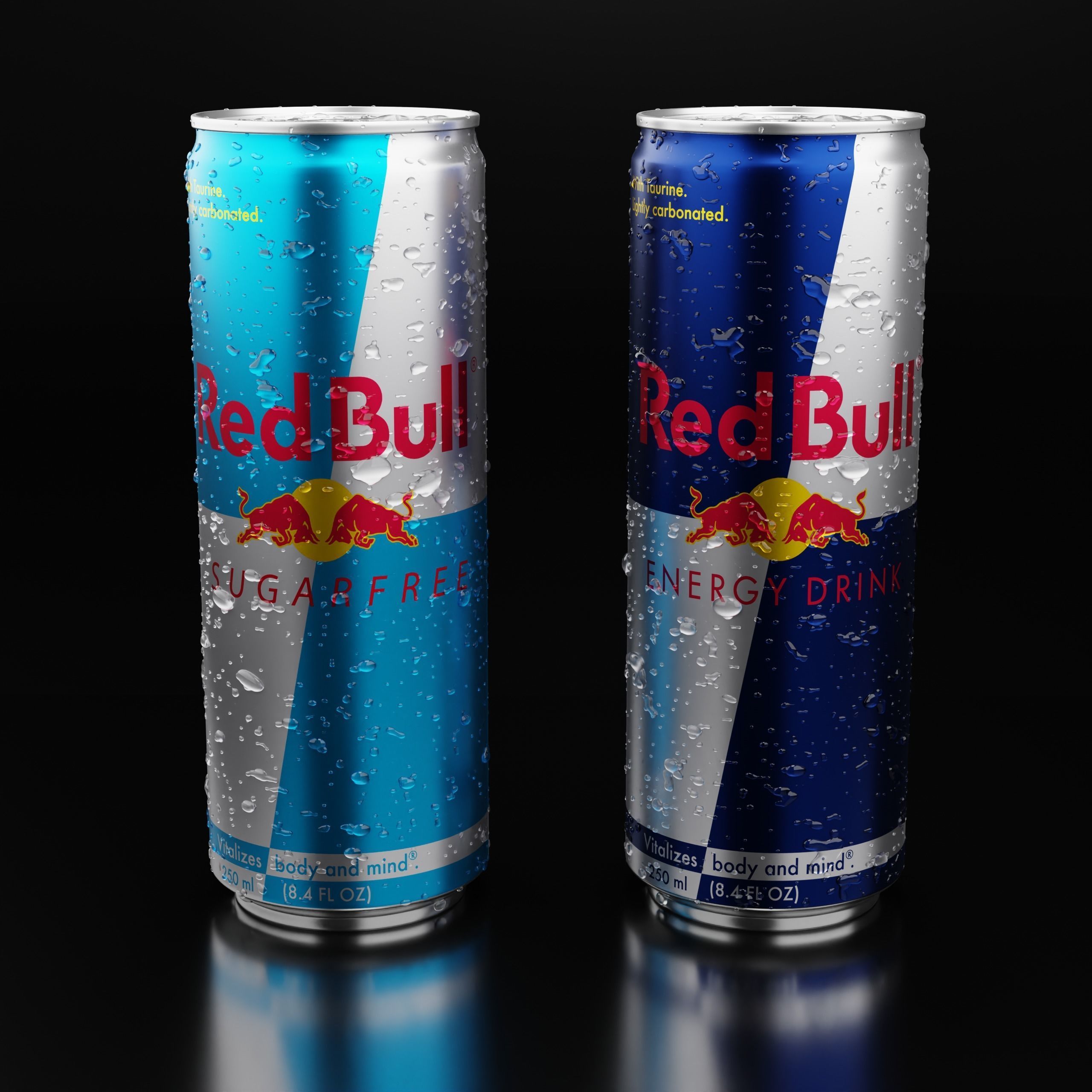 Red Bull Cans 3D model_2