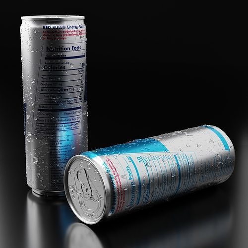 Red Bull Cans 3D model 2