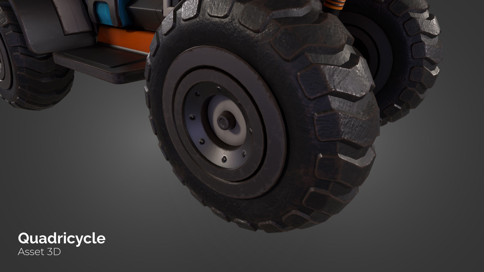 Quadricycle Low-poly 3D model_6