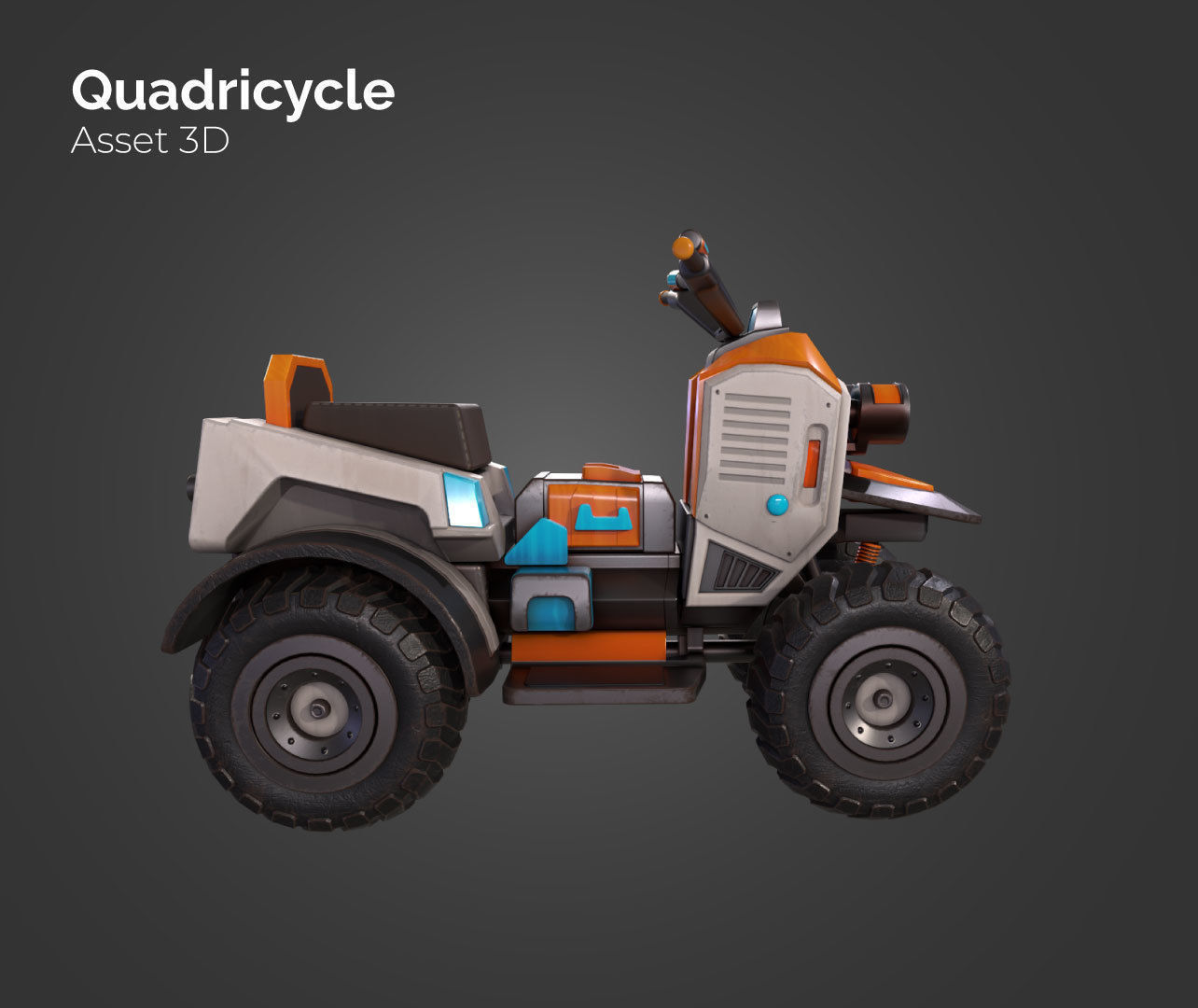 Quadricycle Low-poly 3D model_3