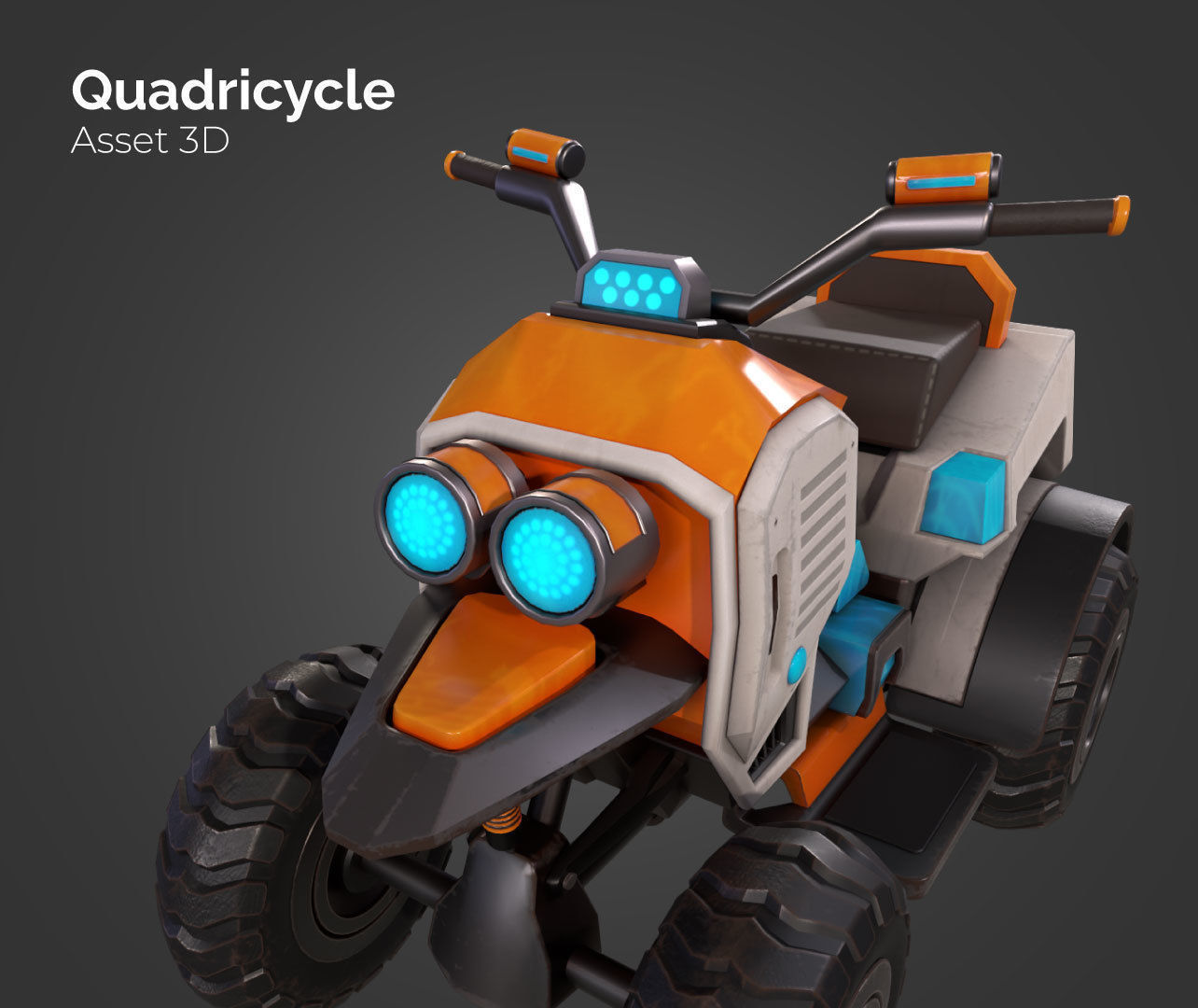 Quadricycle Low-poly 3D model_5