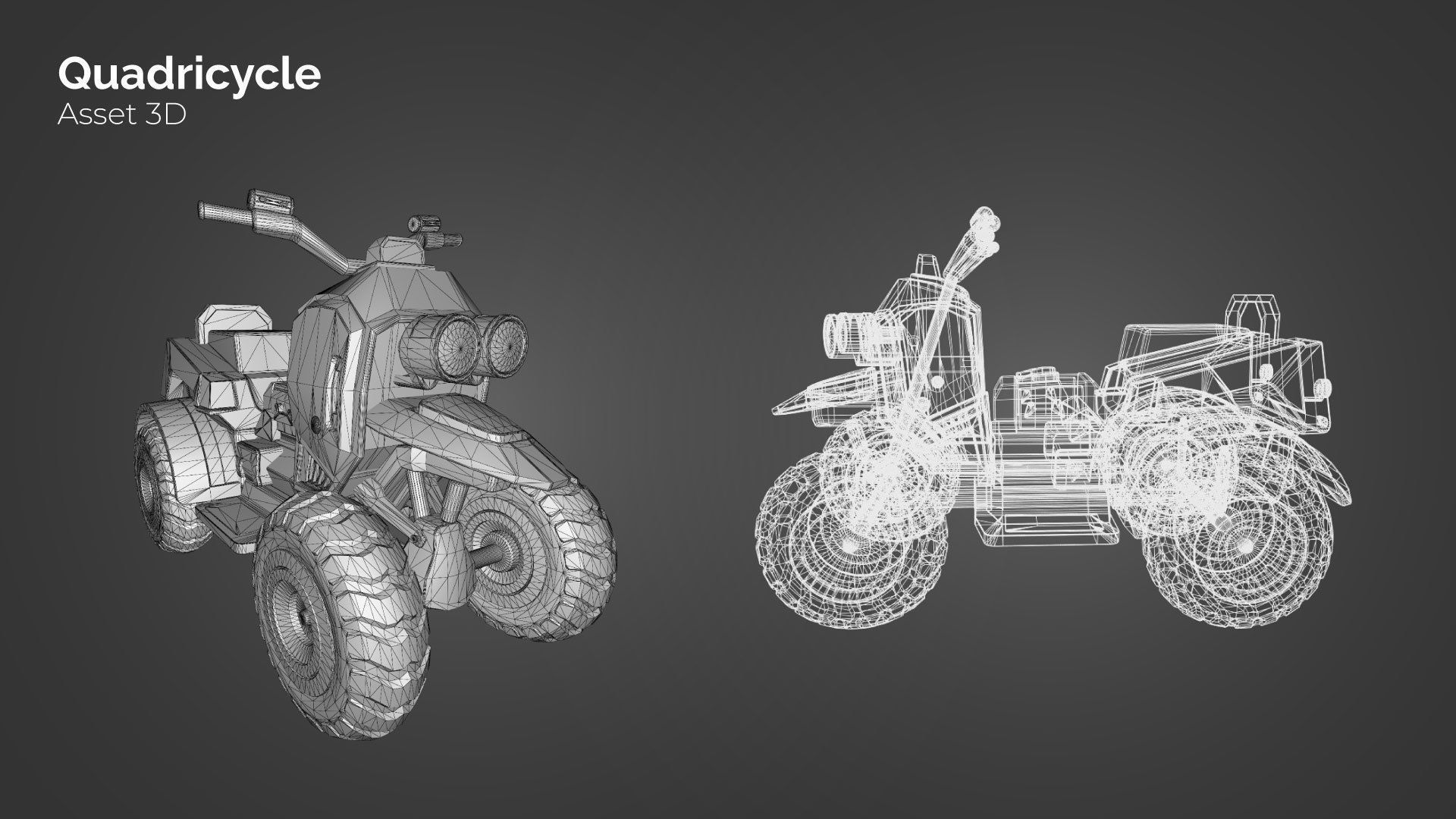 Quadricycle Low-poly 3D model_7