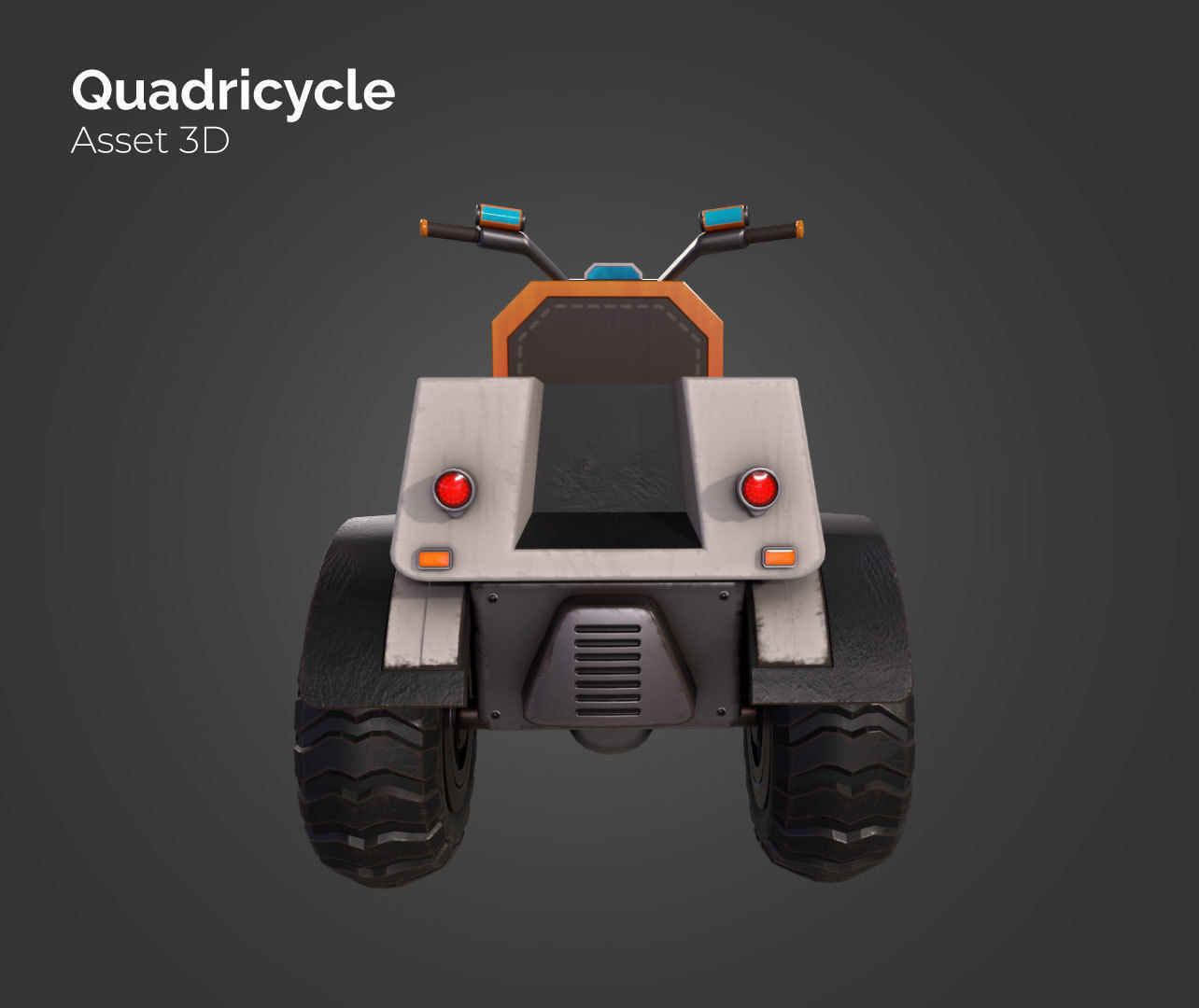 Quadricycle Low-poly 3D model_4