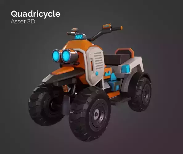 Quadricycle Low-poly 3D model Quadricycle Low-poly 3D model
