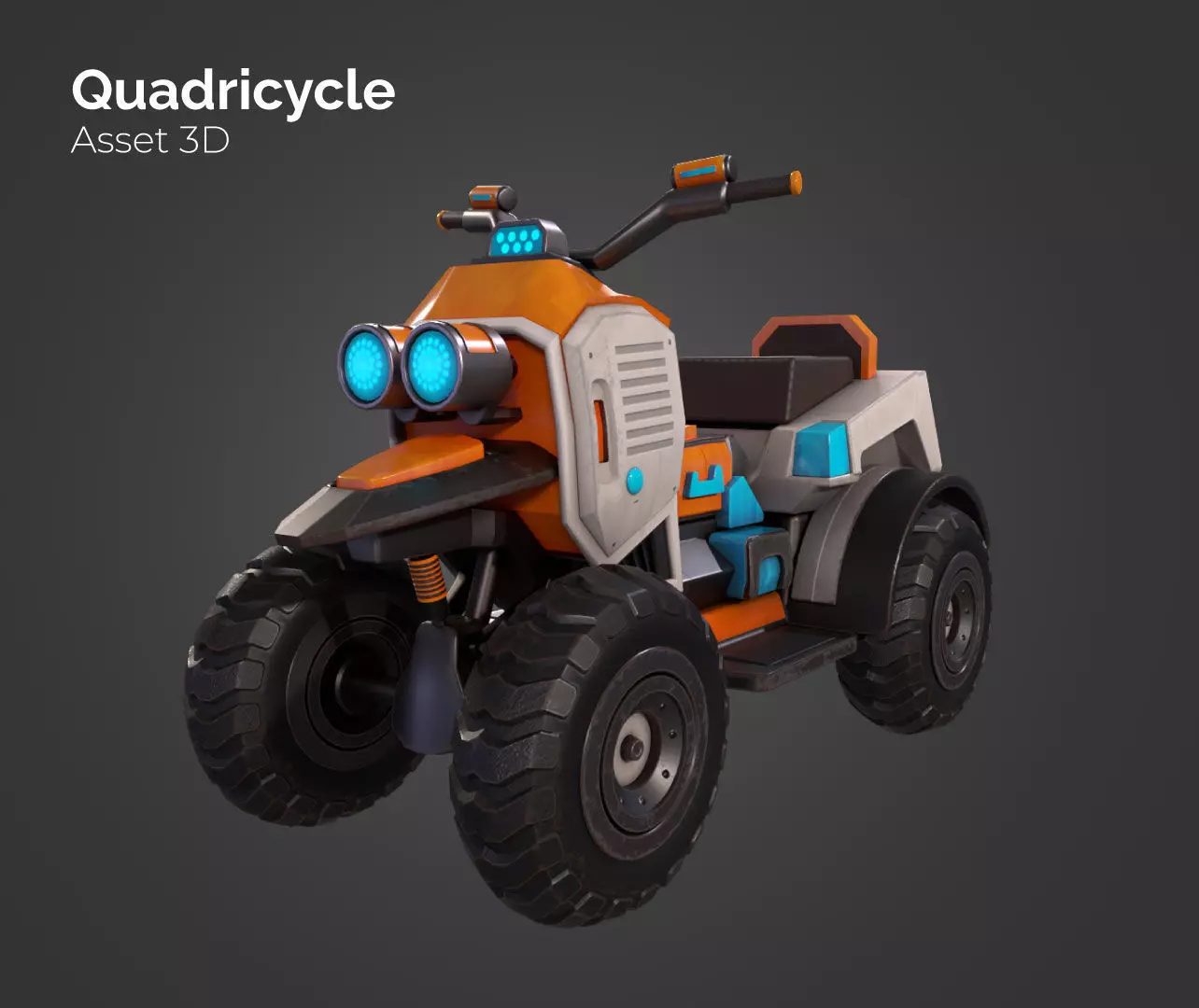 Quadricycle Low-poly 3D model_0
