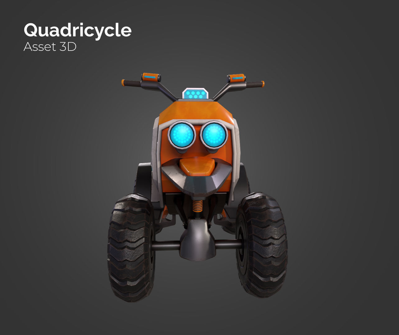 Quadricycle Low-poly 3D model_2