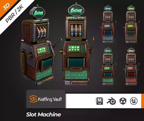 Slot Machine  Low-poly 3D model