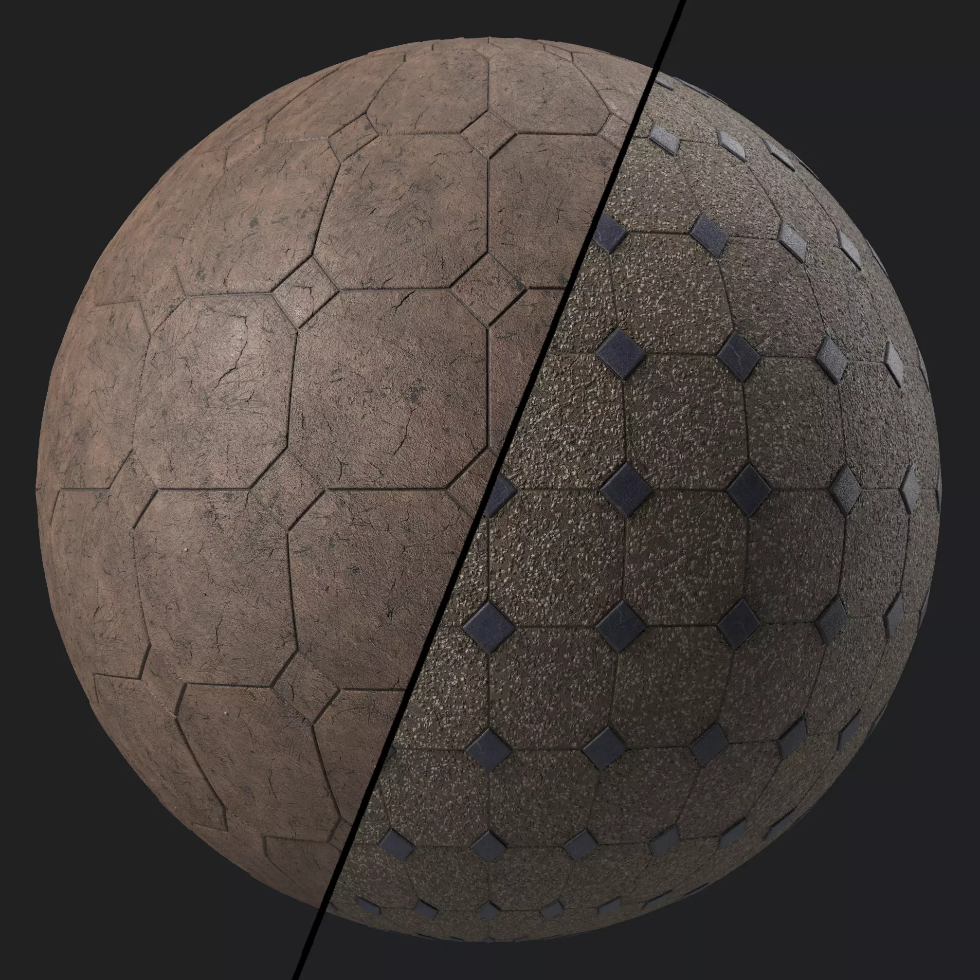 Tile Materials 36- Concrete Tiling By Gravel Sbsar Pbr Seamless Texture