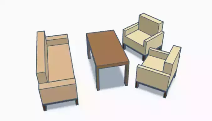 50s style Doll House Living Room Set