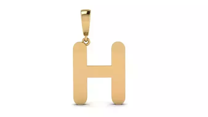 Pendant Alphabet Letter 15 mm Arial Rounded H