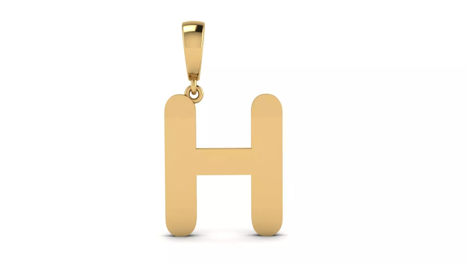 Pendant Alphabet Letter 15 mm Arial Rounded H 3D print model