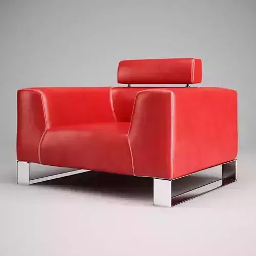 Red Leather Armchair 02