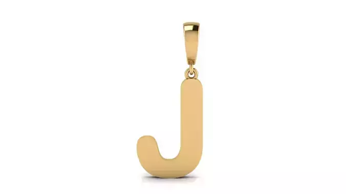 Pendant Alphabet Letter 15 mm Arial Rounded J