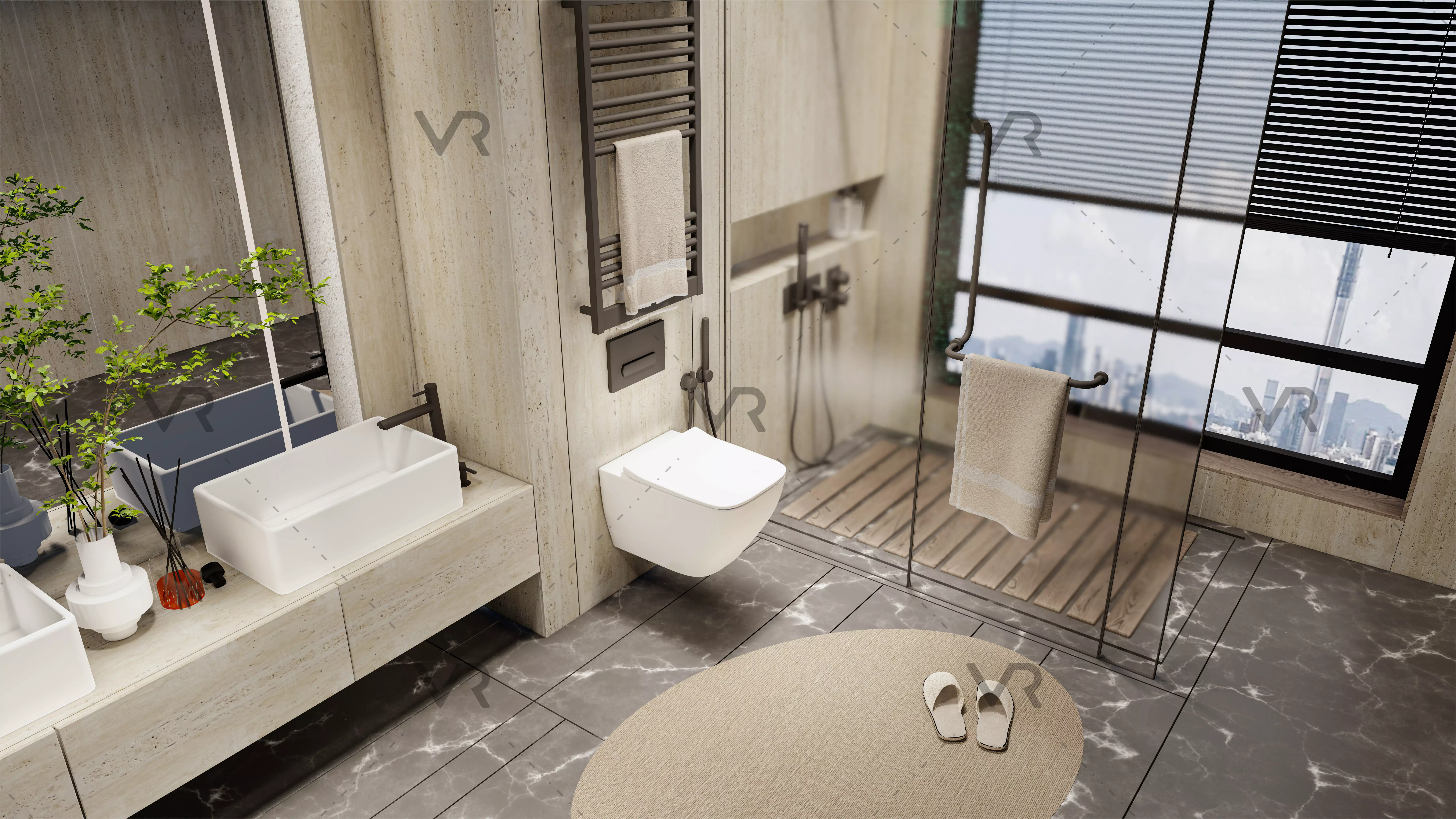 STONE MODERN BATHROOM 3D model