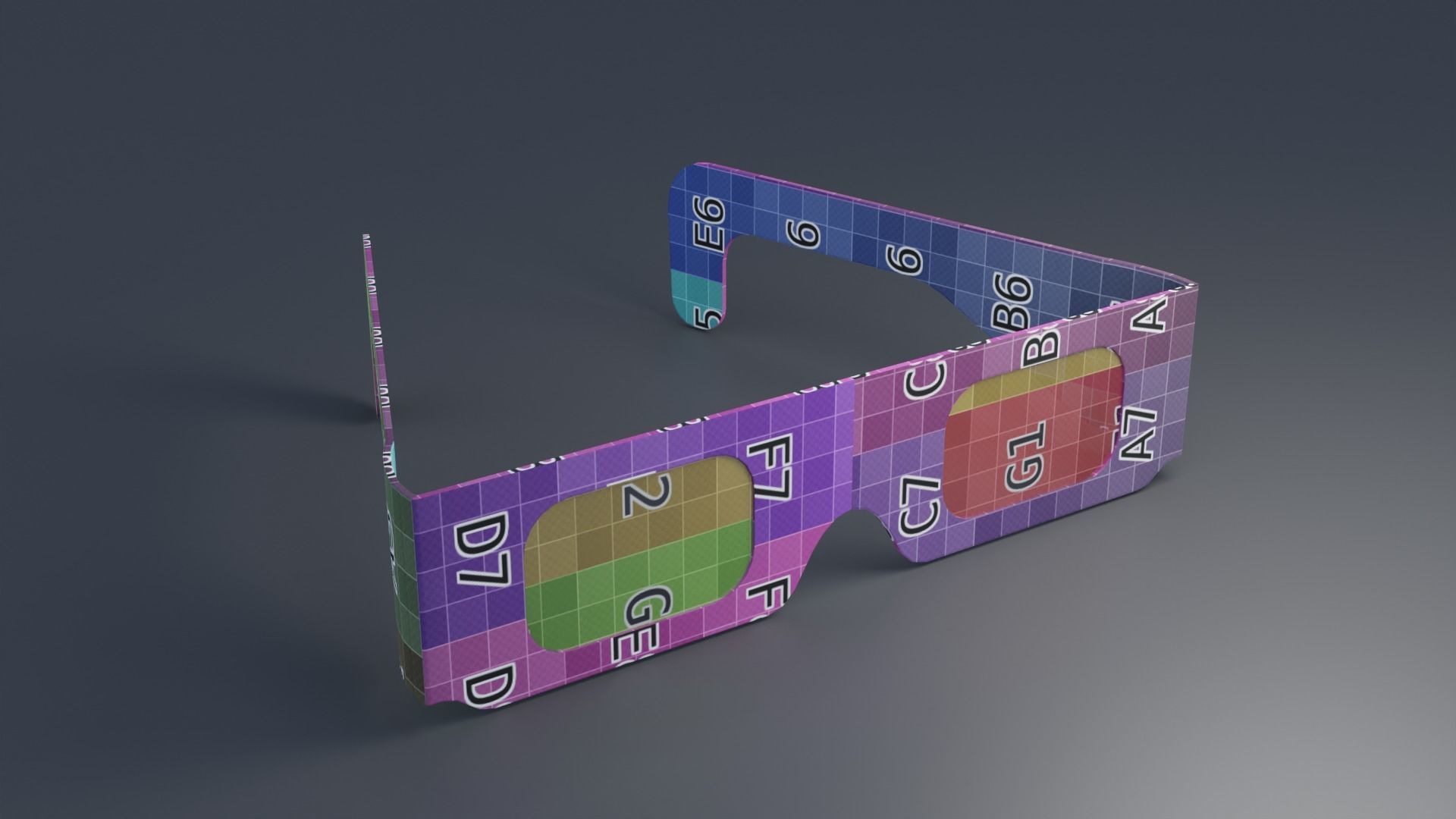 3D glasses with 2K Textures Low-poly 3D model_3