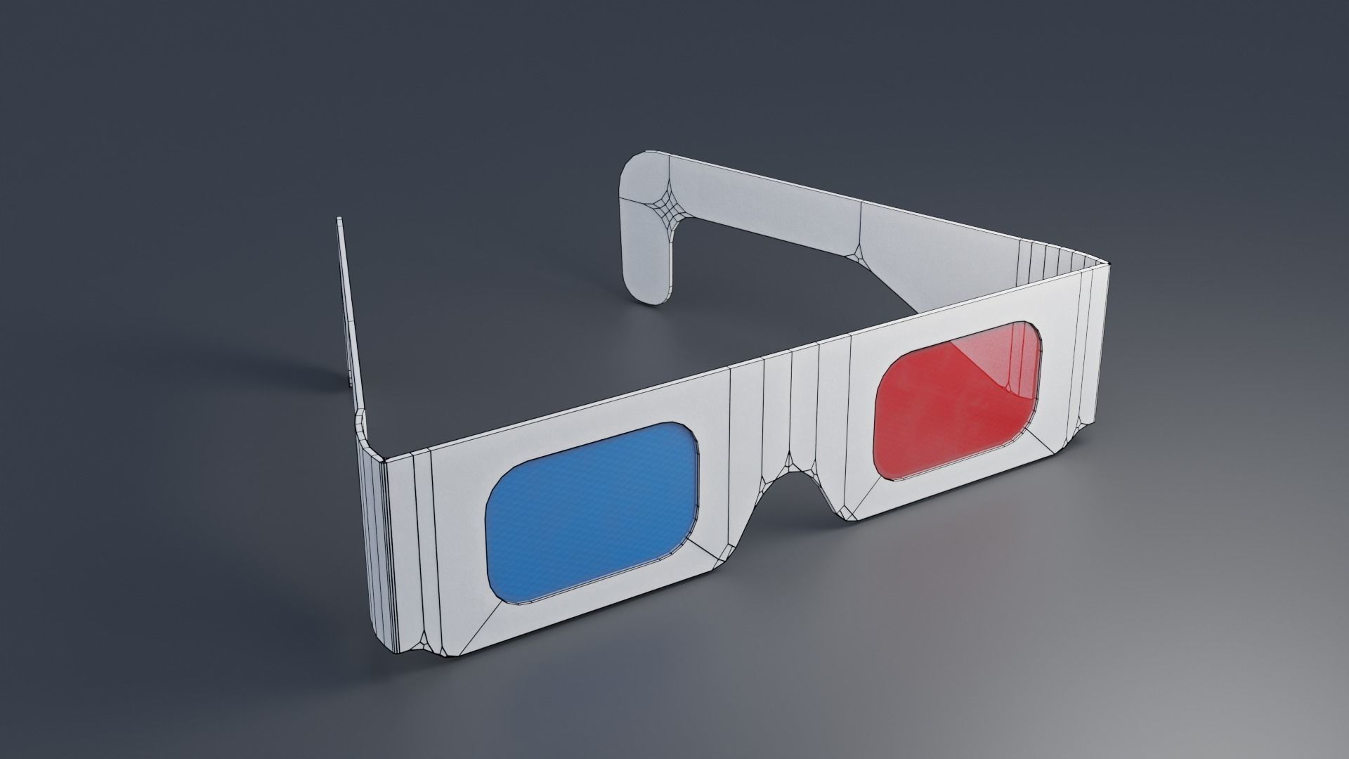 3D glasses with 2K Textures Low-poly 3D model_1