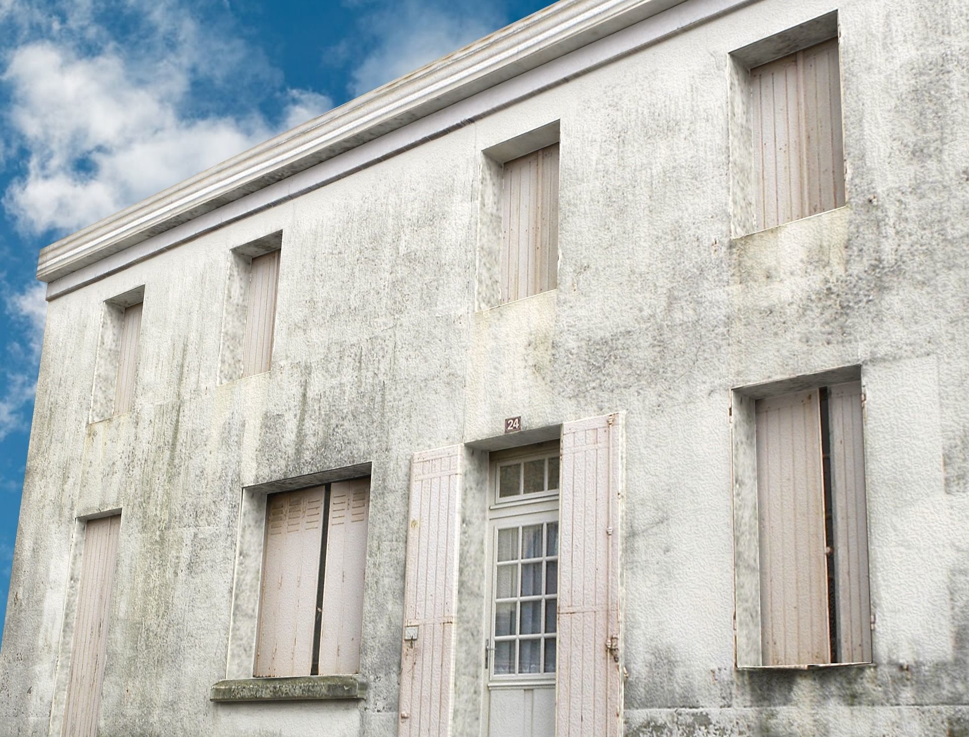 Old House - Building Realistic Asset Free low-poly 3D model_3