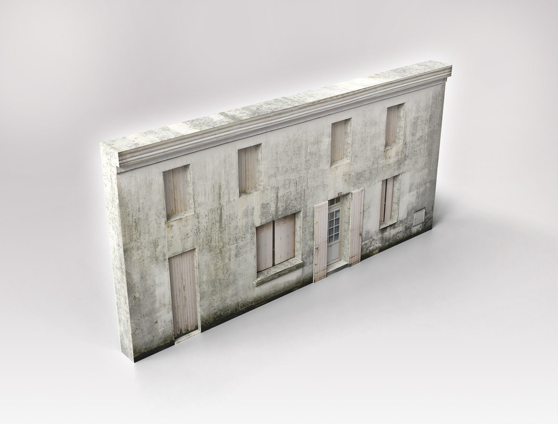 Old House - Building Realistic Asset Free low-poly 3D model_2