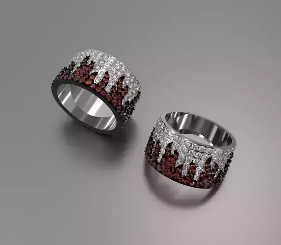 fire flame ring jewelry band 3d print model 