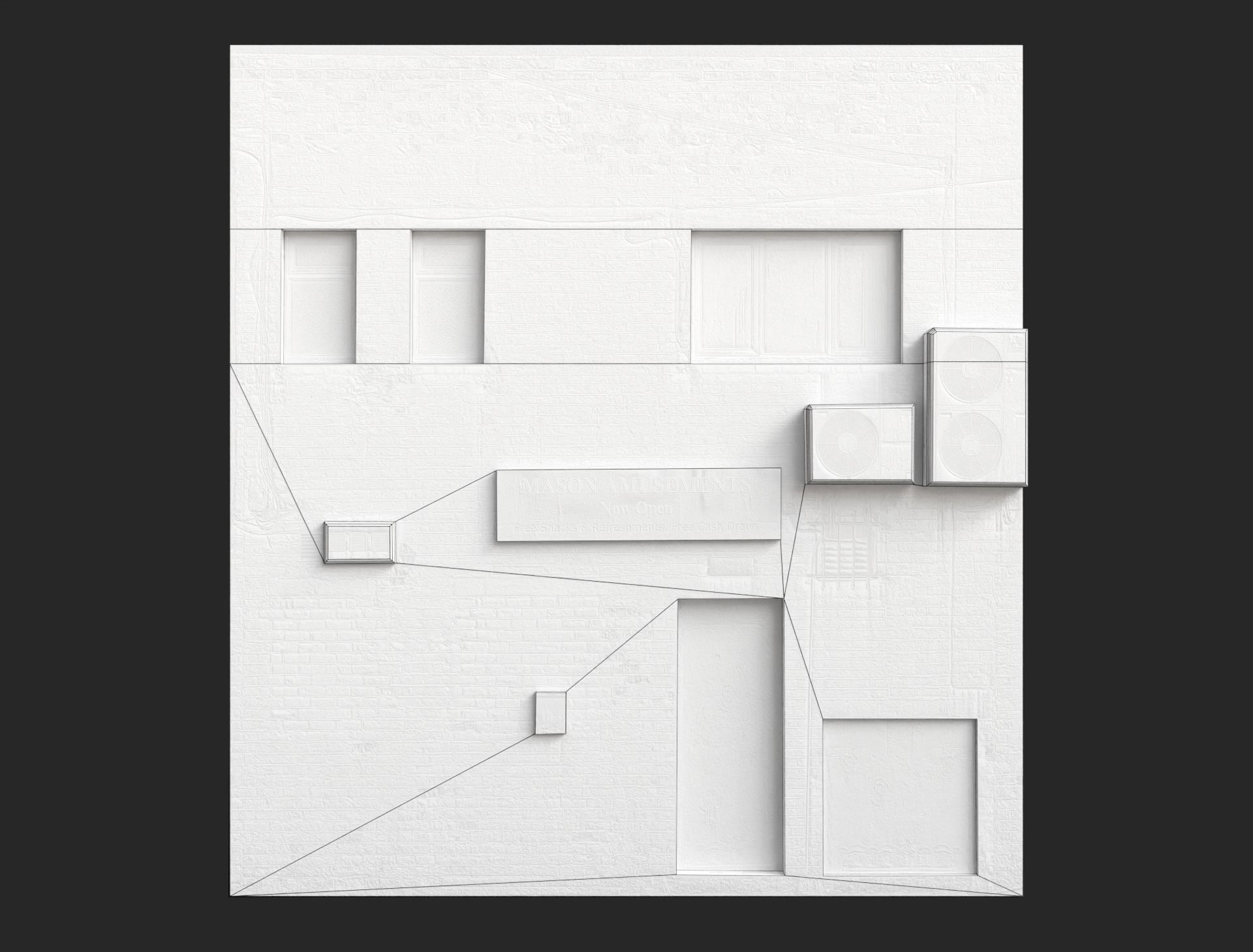 Old Apartment-Office Asset Free low-poly 3D model_5