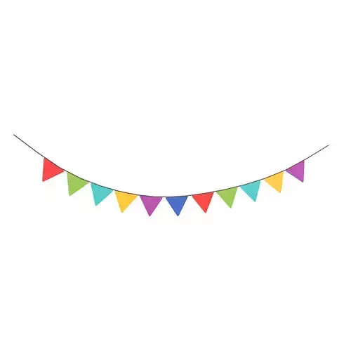 Carnival Garland V1 001 Low-poly 3D model
