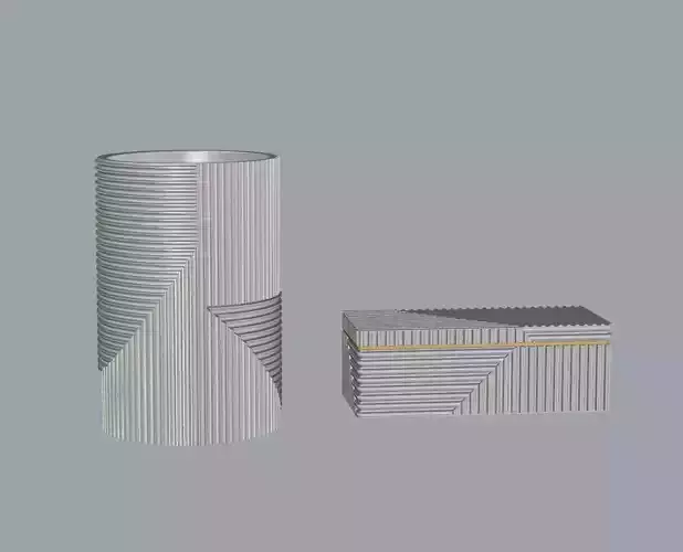 CB2 - Chelsea Cement Wastebin and Box Free 3D model