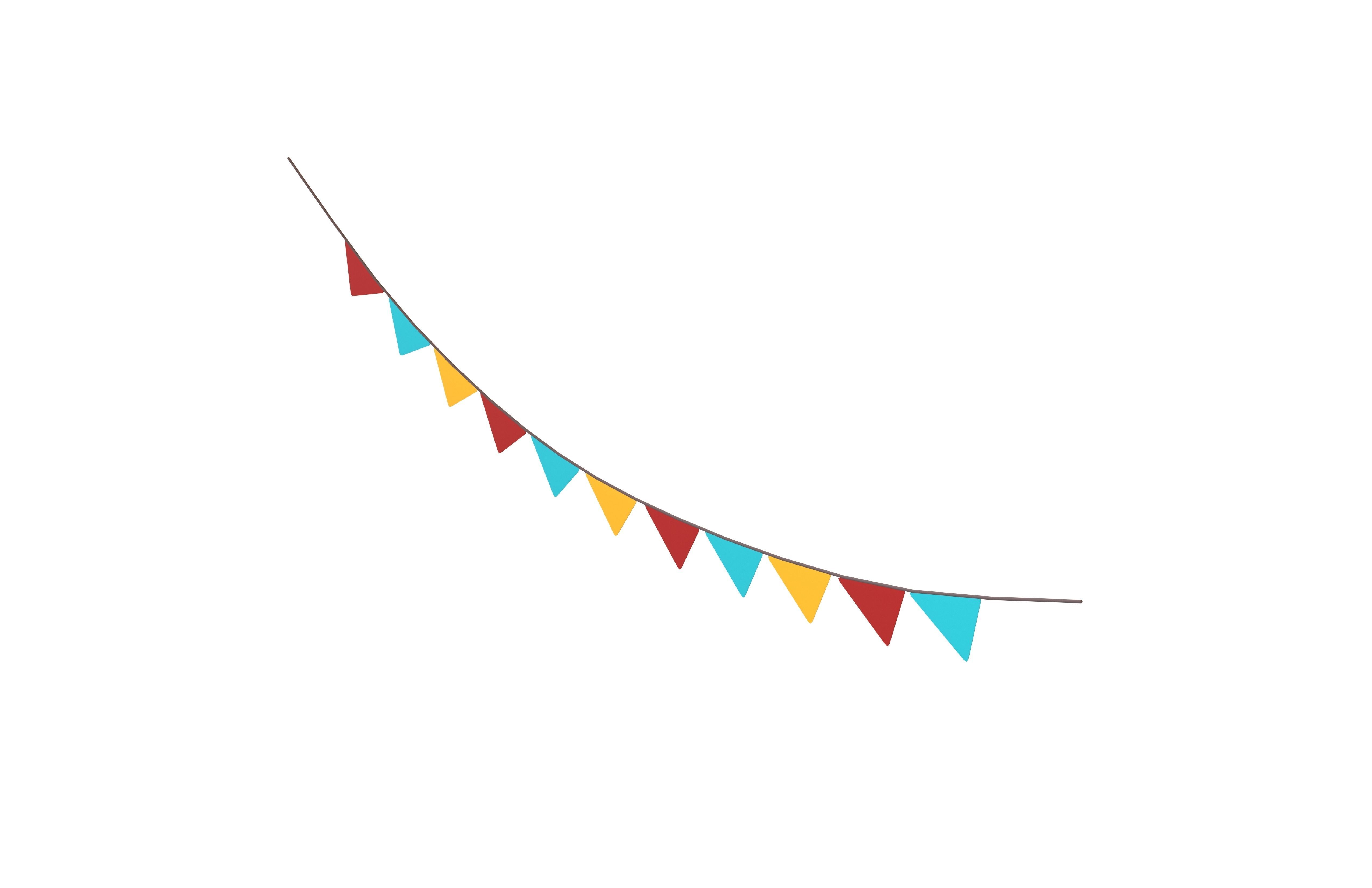 Carnival Garland V1 002 Low-poly 3D model_2